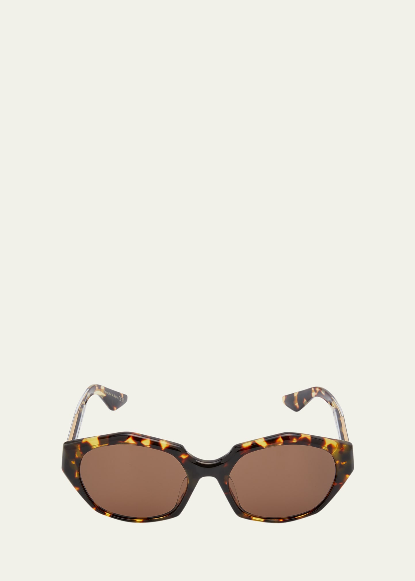 Shop Khaite X Oliver Peoples 1971c Tortoise Round Acetate Sunglasses In Dk Tort