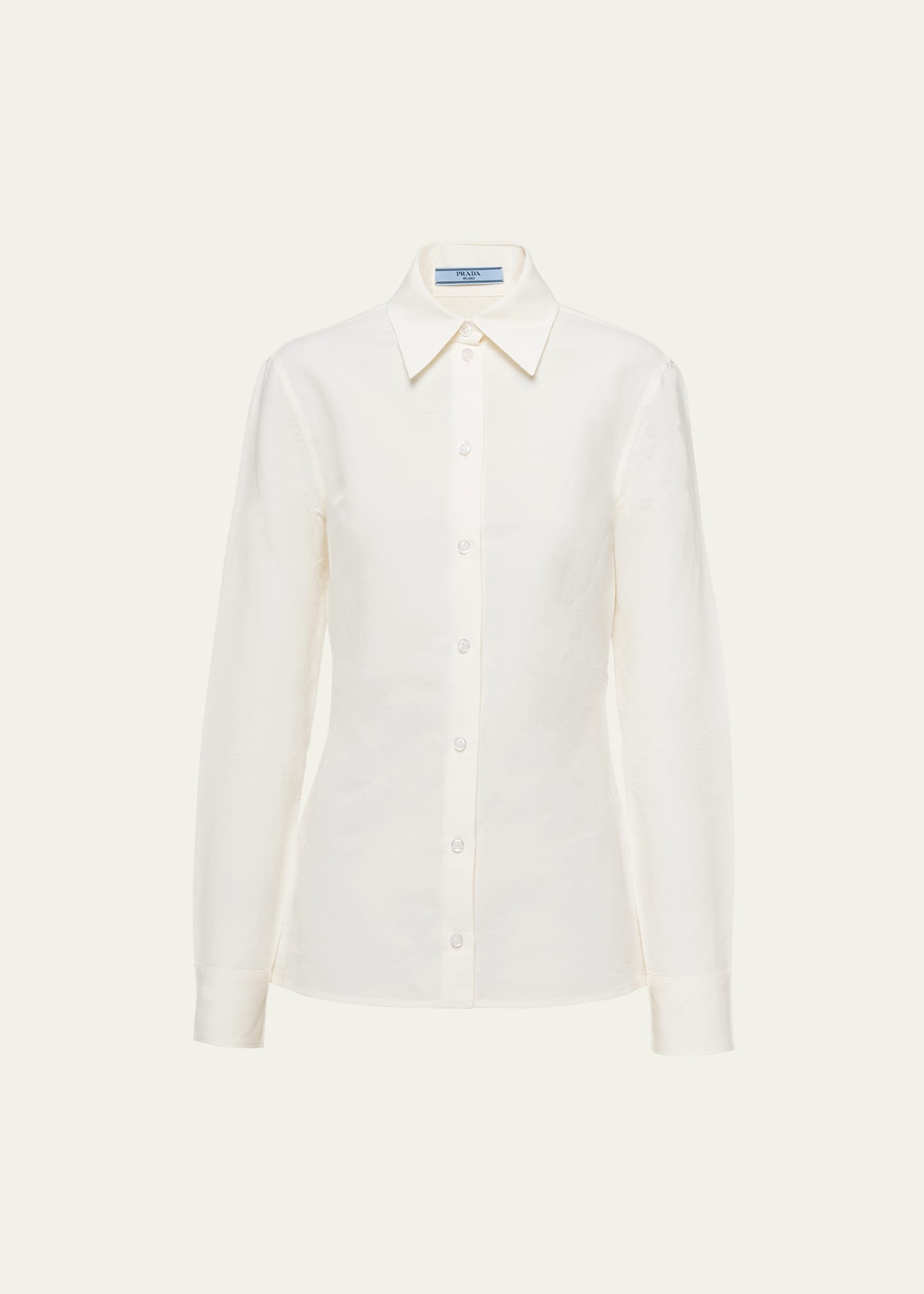 Prada Slim Button-down Paper Shirt In F0018 Naturale
