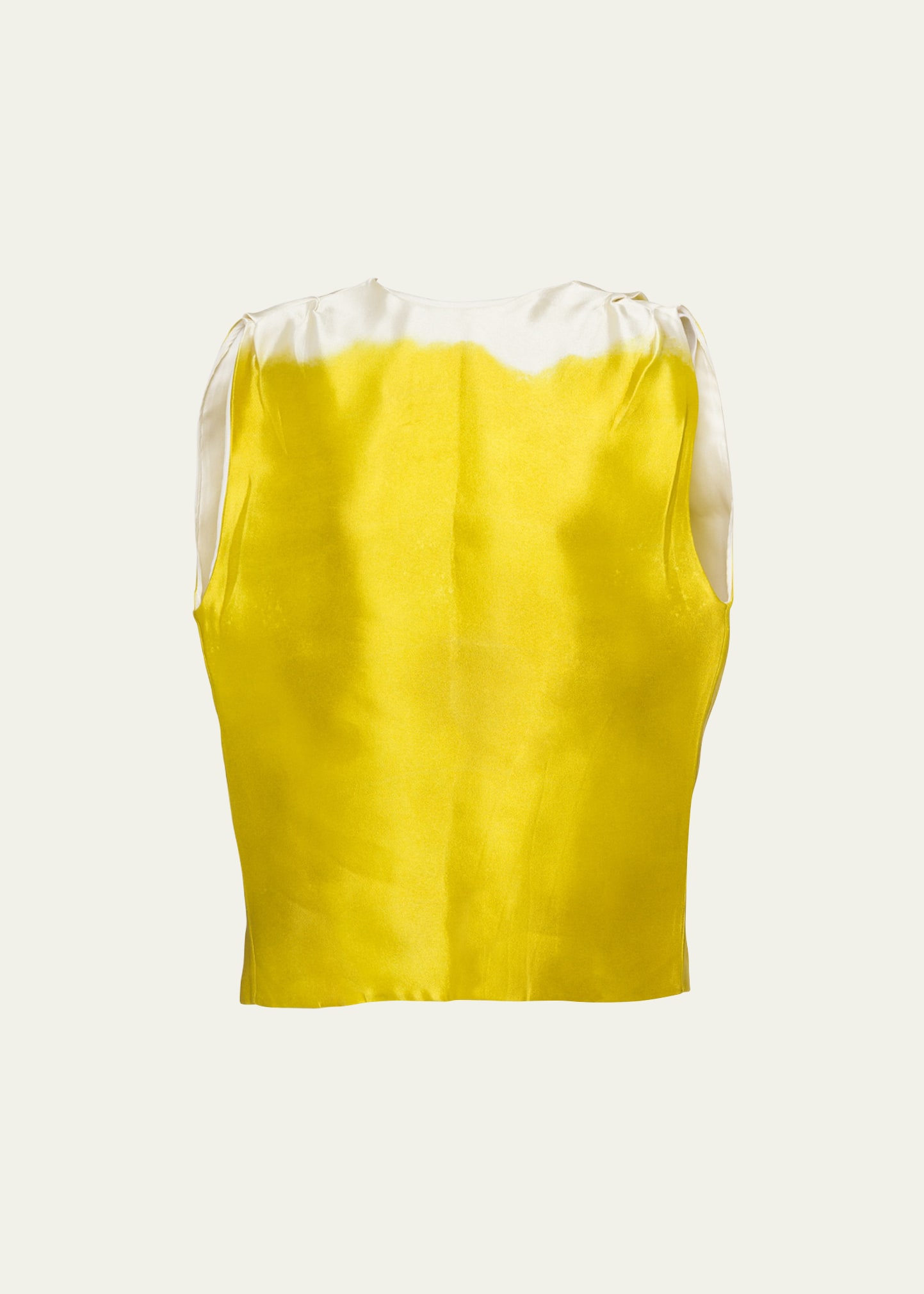 Prada Sleeveless Asymmetric Satin Button Top In F0322 Cedro