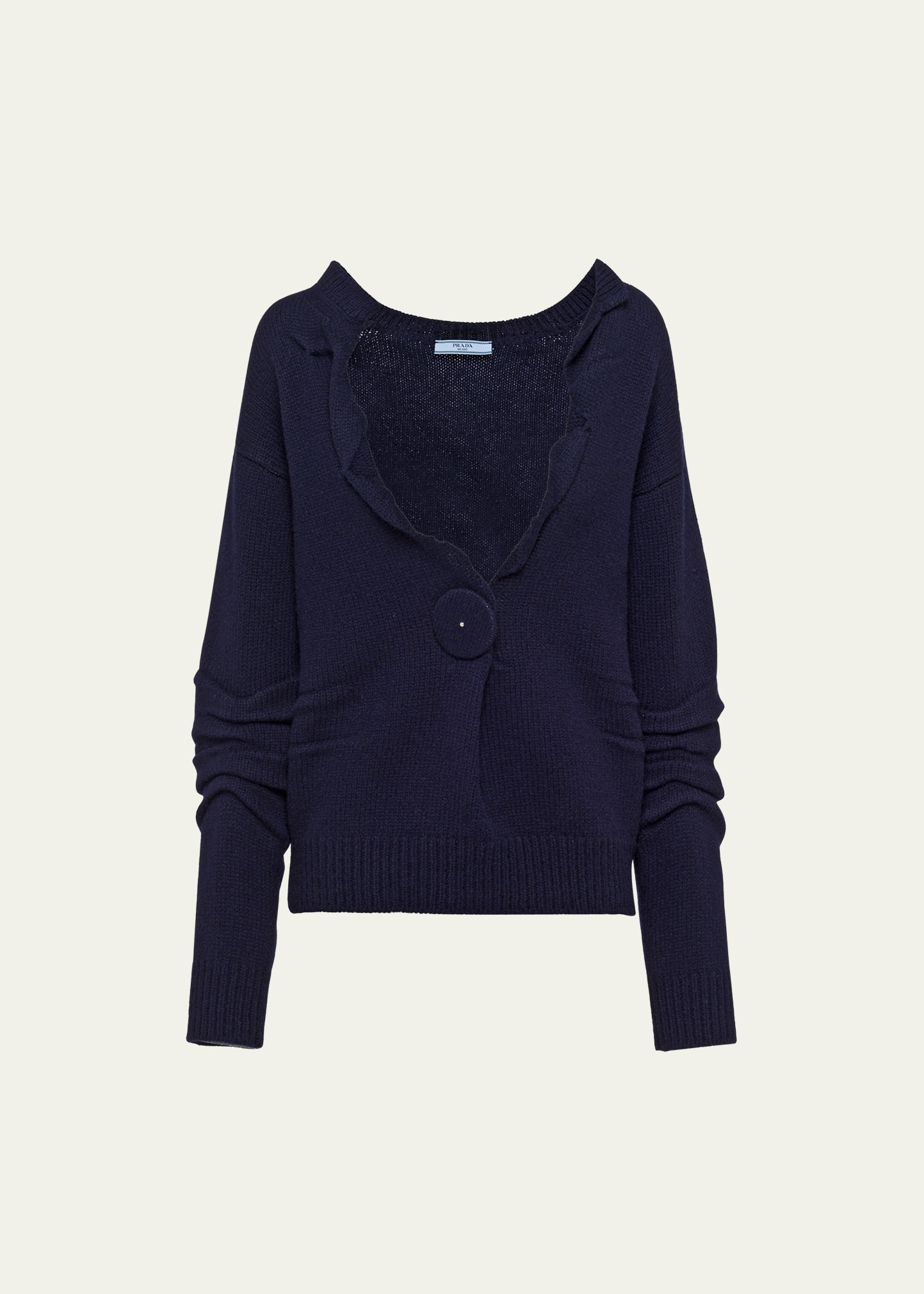 Prada Cashmere V-neck Jumper In F0008 Bleu