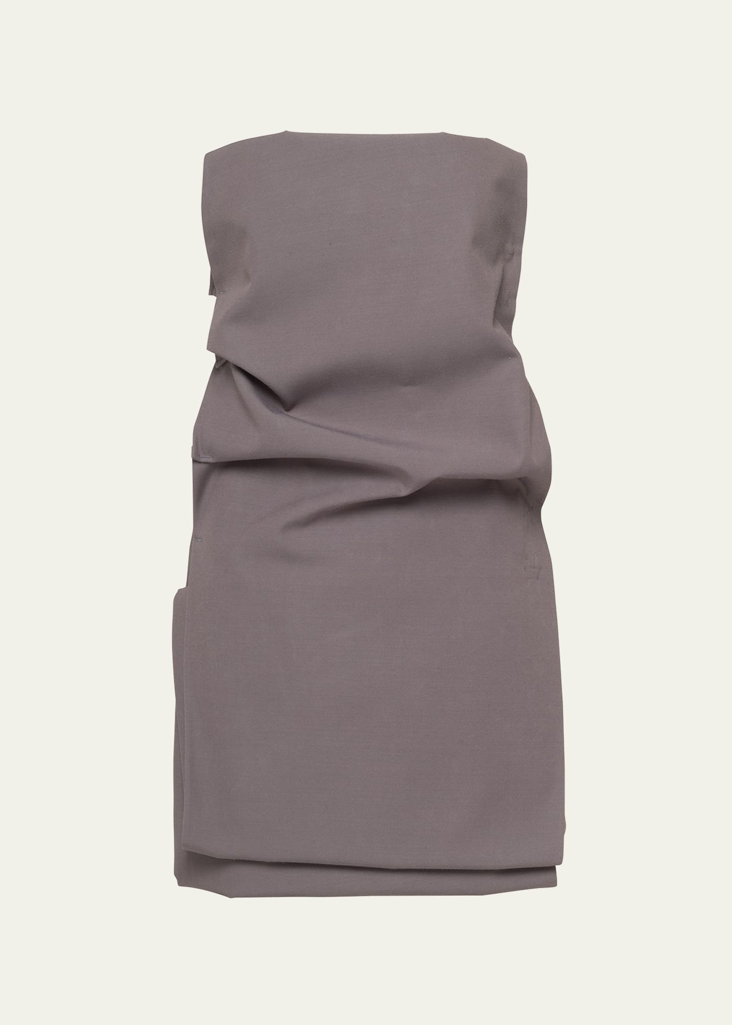 Prada Off-shoulder Sleeveless Mini Dress In F0276 Acciaio