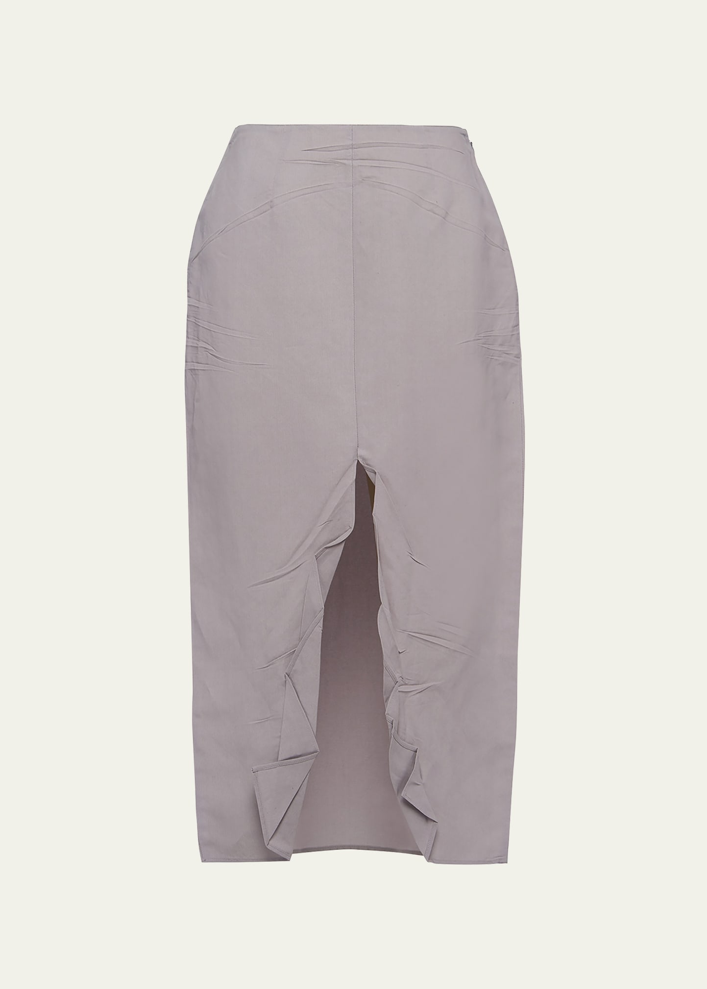 Prada Paper-based Technical Fabric Midi-skirt In Steel Gray