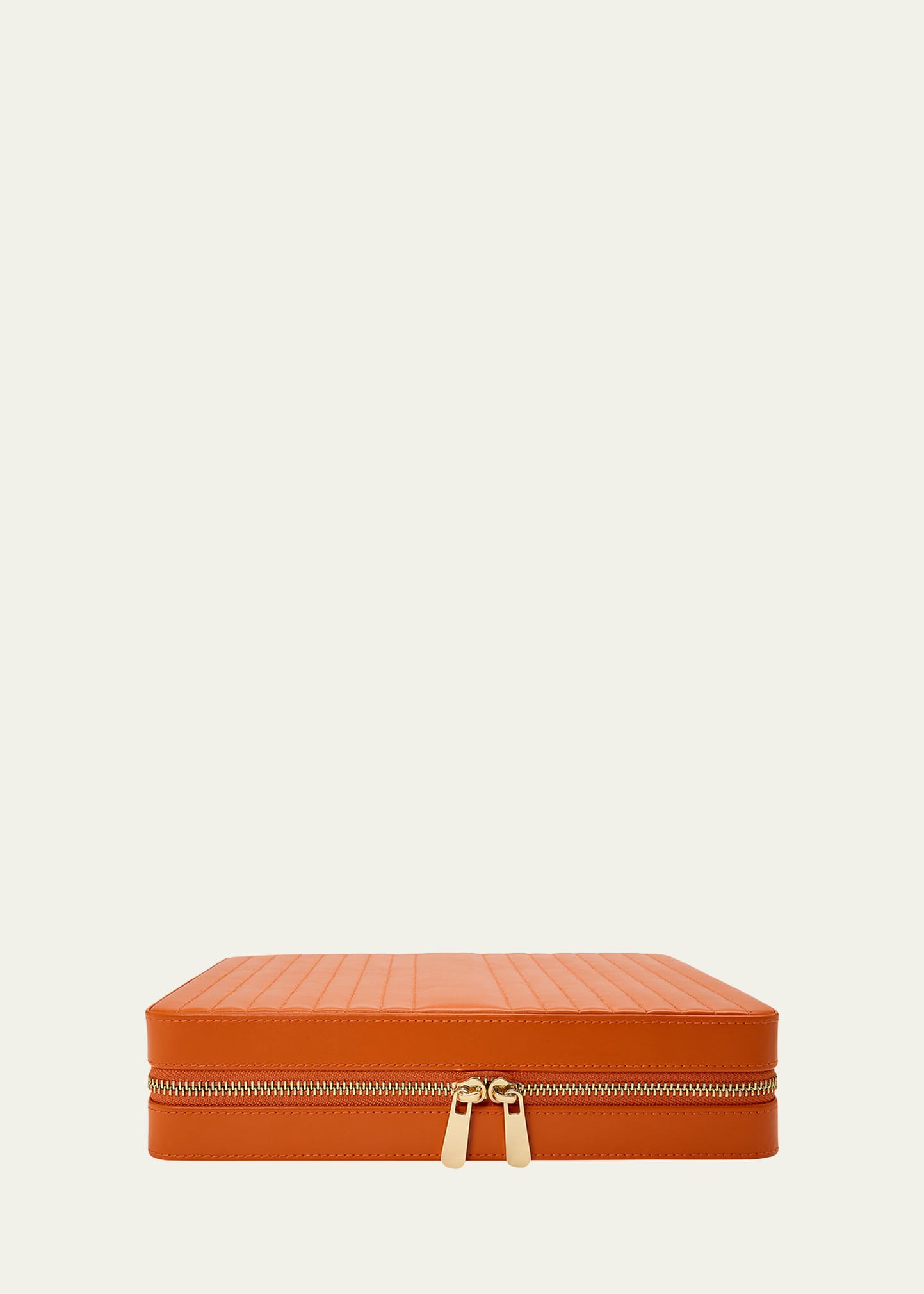 Wolf Maria Large Quilted Zip Jewelry Case In Tangerine