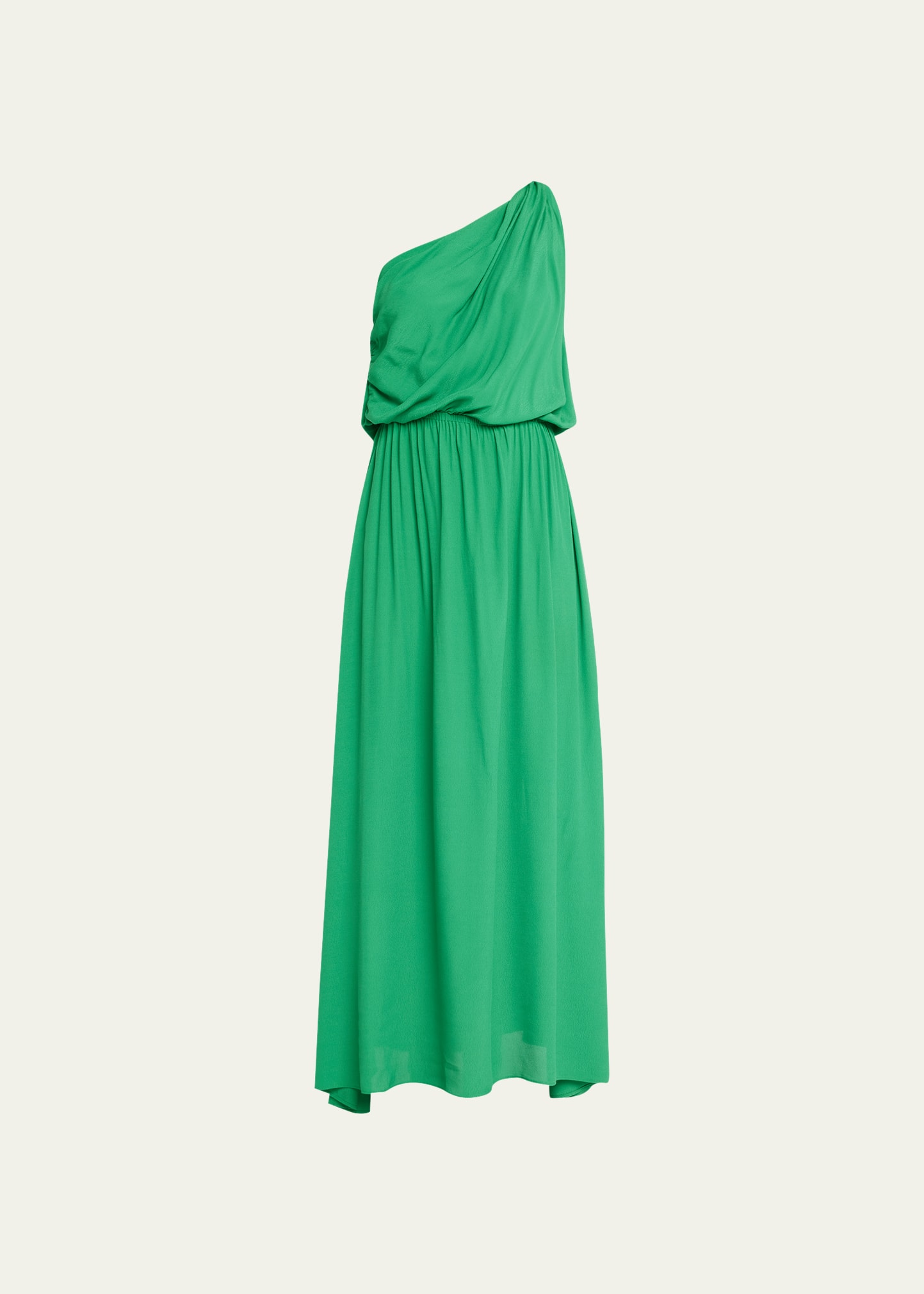 Draped One-Shoulder Crepe Maxi Dress