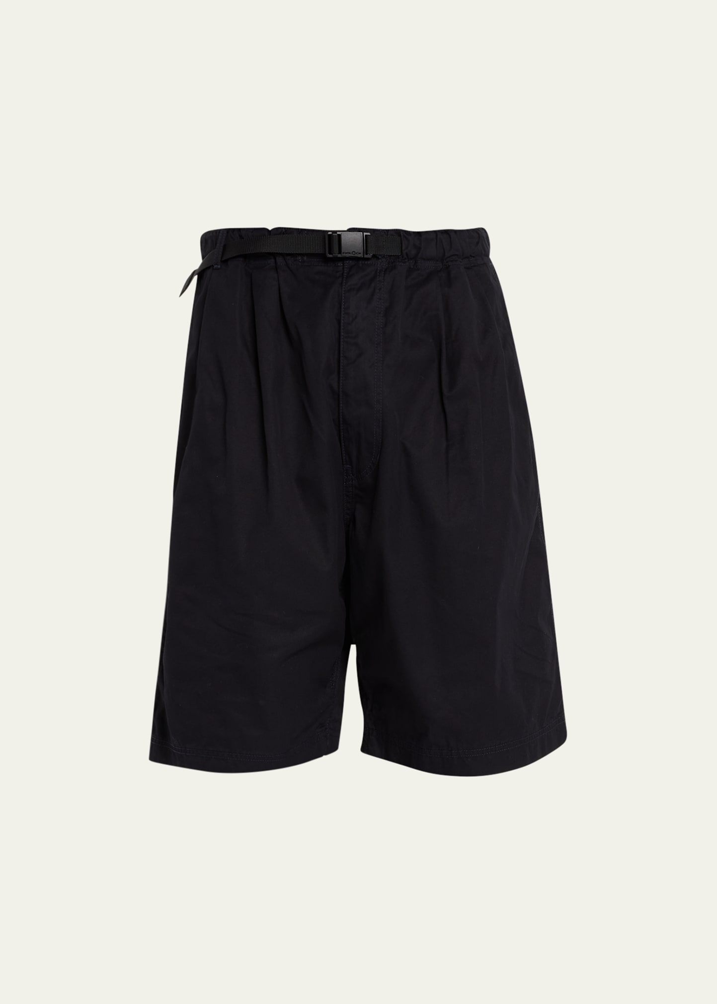 Men's Pleated Gabardine Belted Shorts