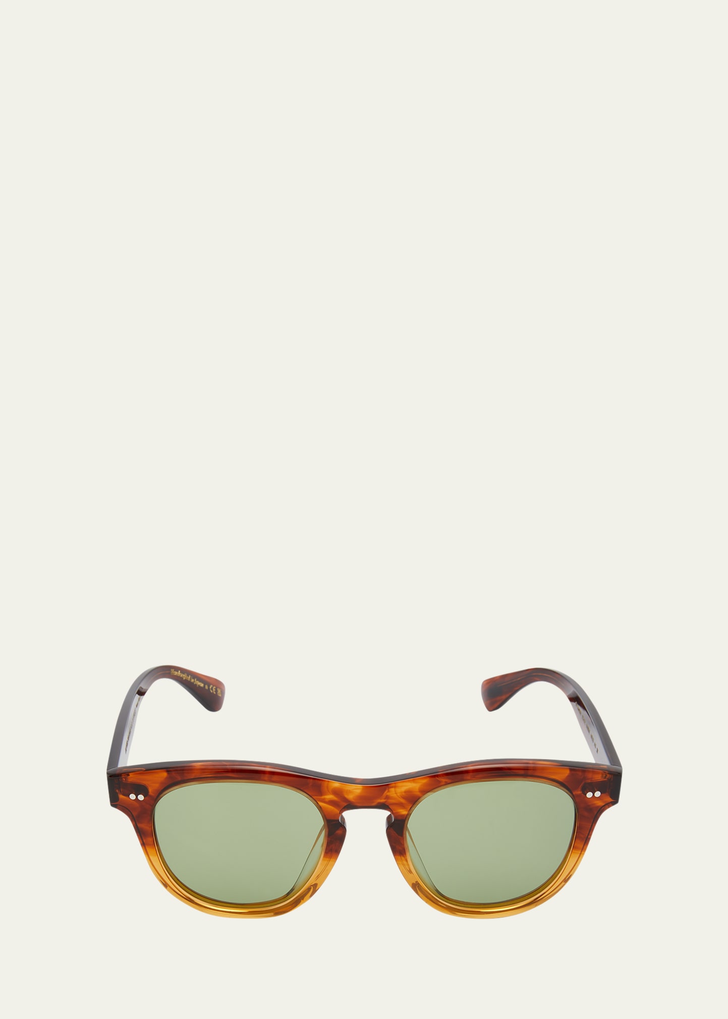 Shop Oliver Peoples Men's Rorke Round Acetate & Crystal Sunglasses In Amber