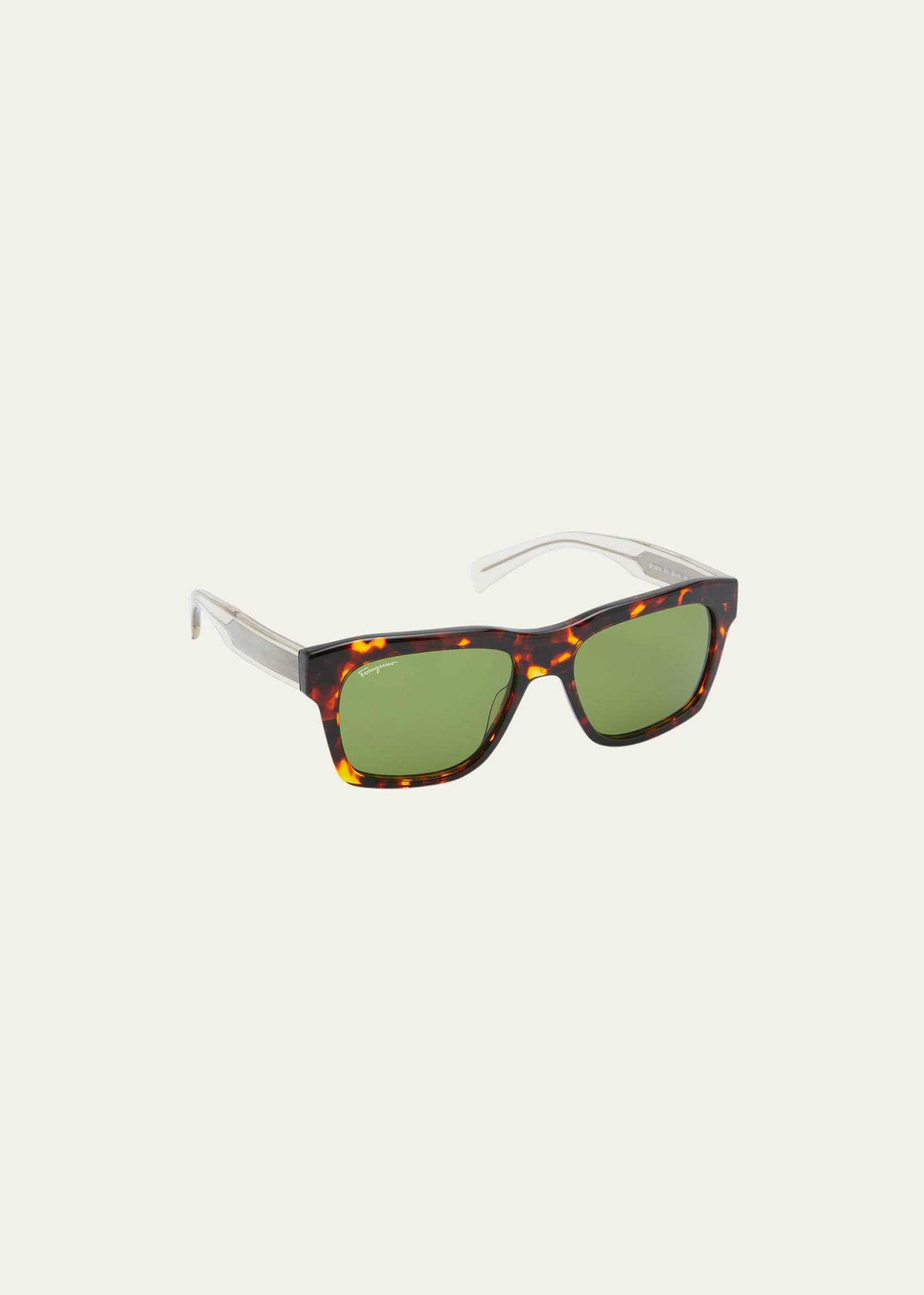 FERRAGAMO MEN'S GRADIENT TEMPLE SQUARE SUNGLASSES