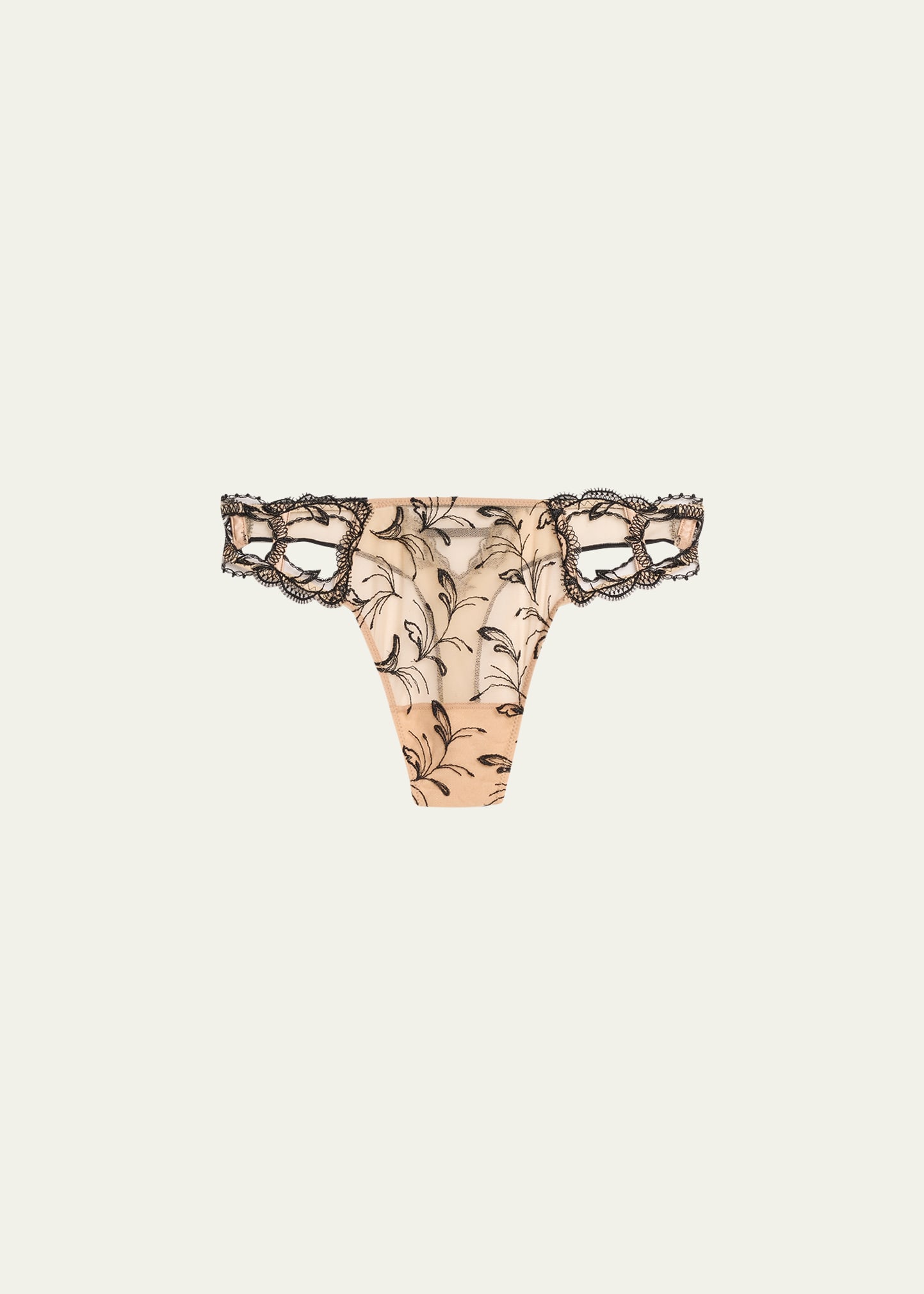 Follement Sexy Embroidered Cutout Thong
