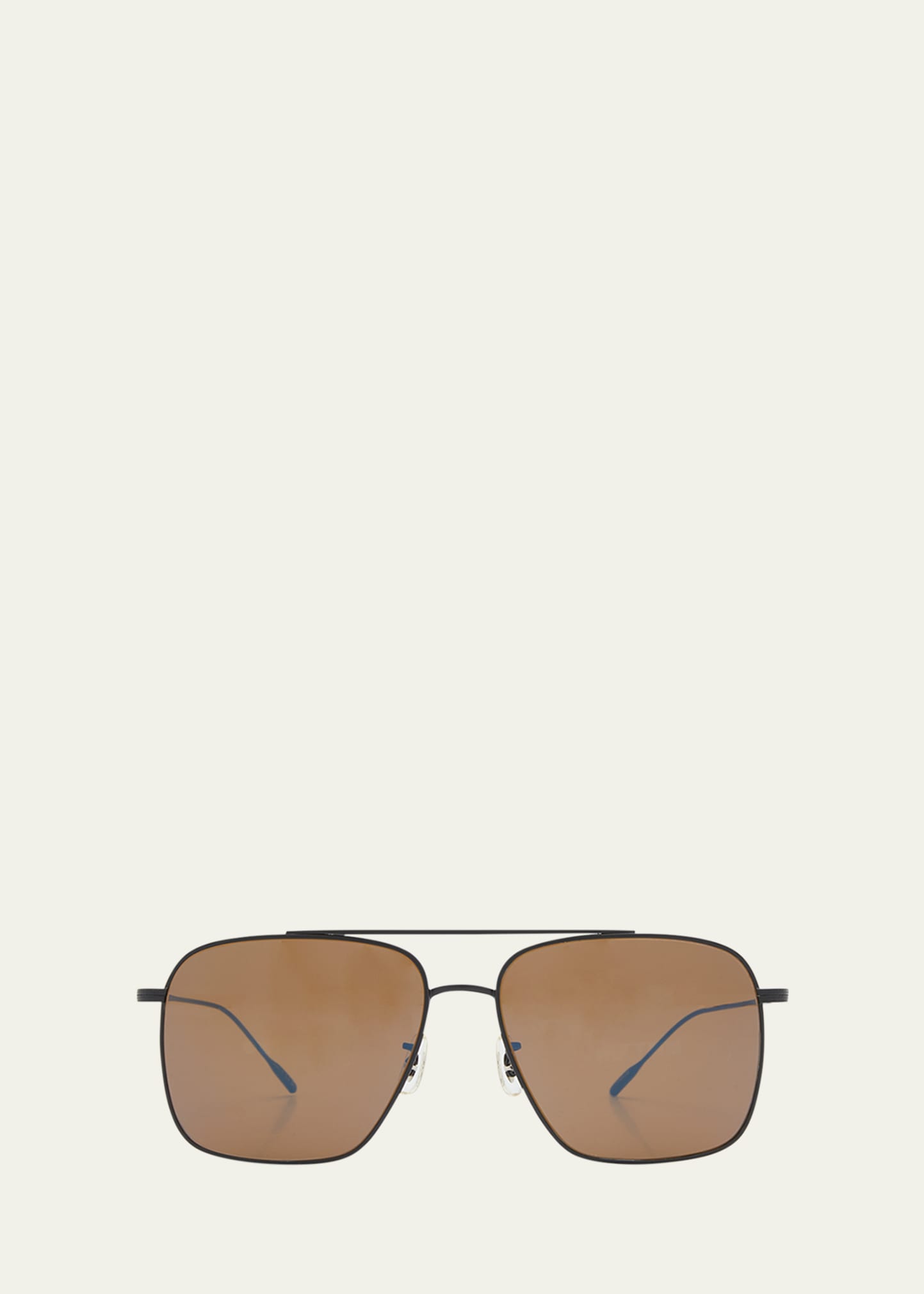 Oliver Peoples Brown Titanium & Crystal Aviator Sunglasses In Tortoise