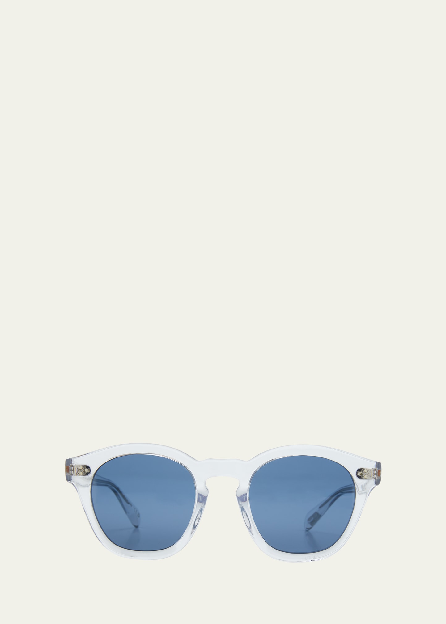 Oliver Peoples Clear Round Acetate Sunglasses In Blue