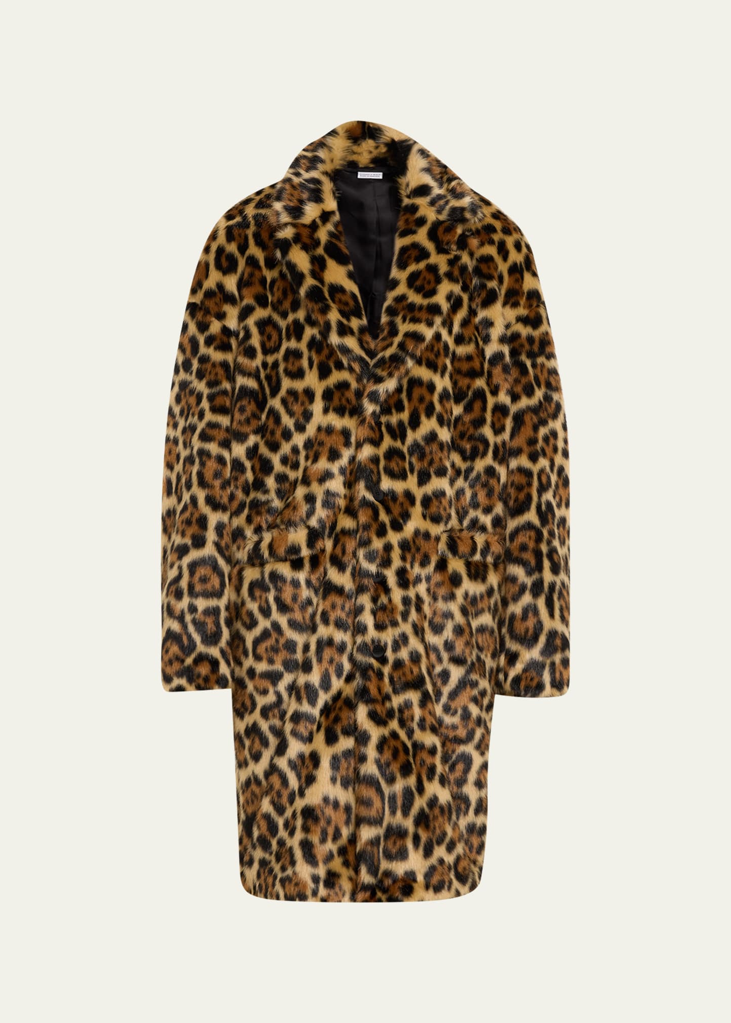 RANDOM IDENTITIES MEN'S LEOPARD FAUX-FUR COAT