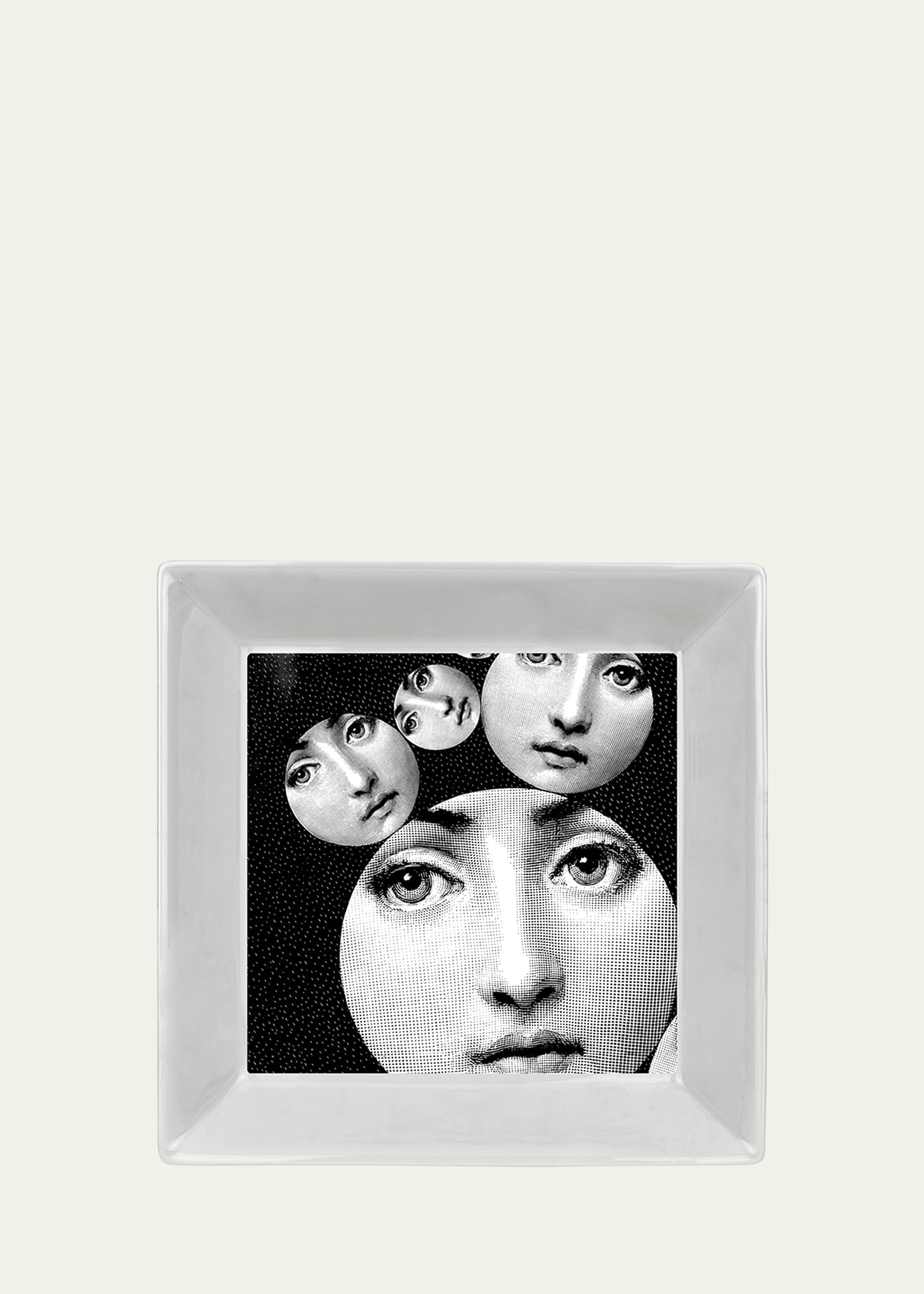 Shop Fornasetti Square Plate 20 X 20cm - Tema E Variazioni N.242 In Blackwhite