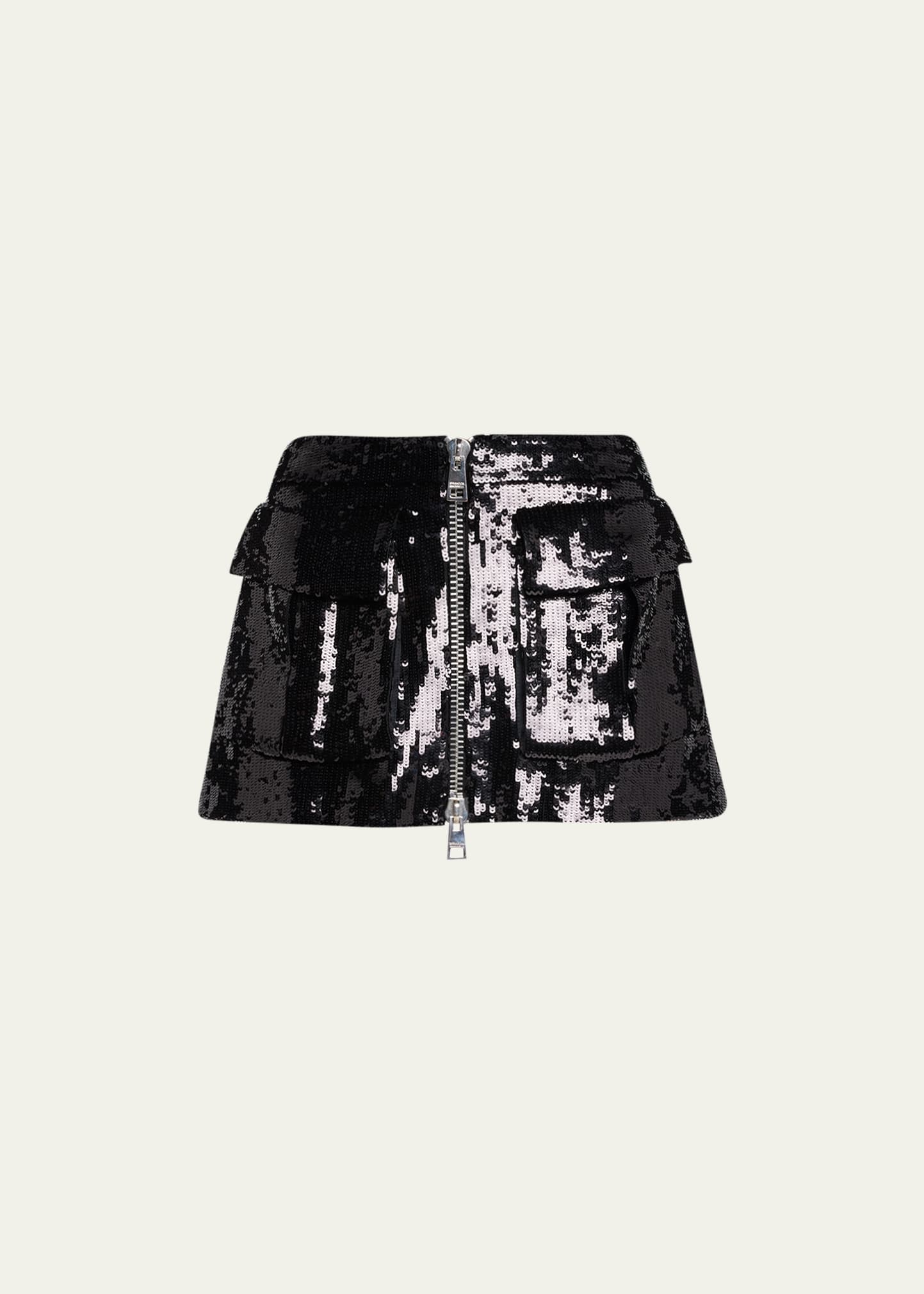 Brandon Maxwell The Sterling Sequin-embellished Mini Skirt In Black