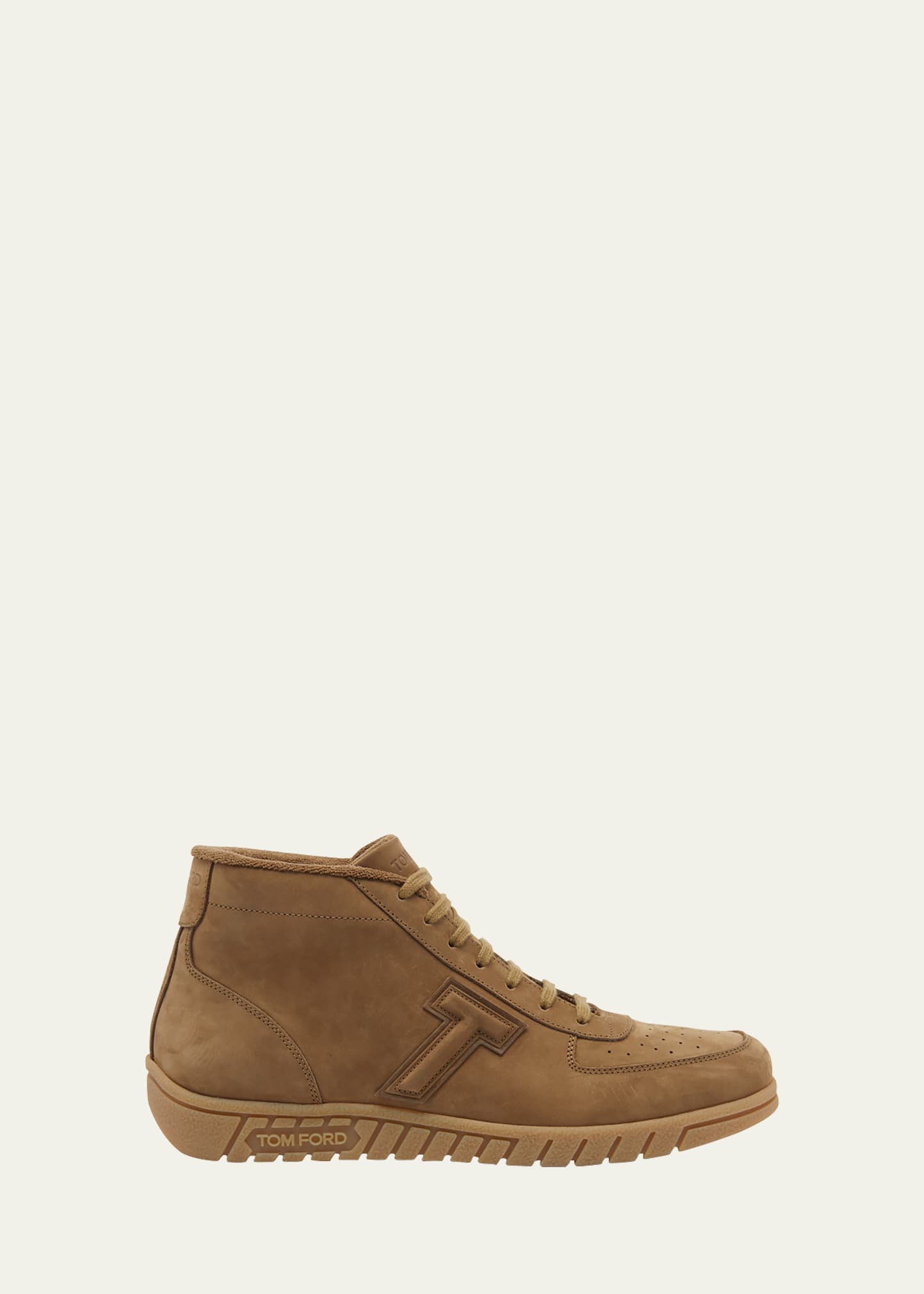 Tom Ford Men's Connor Suede Tonal High-top Sneakers In Dark Sand