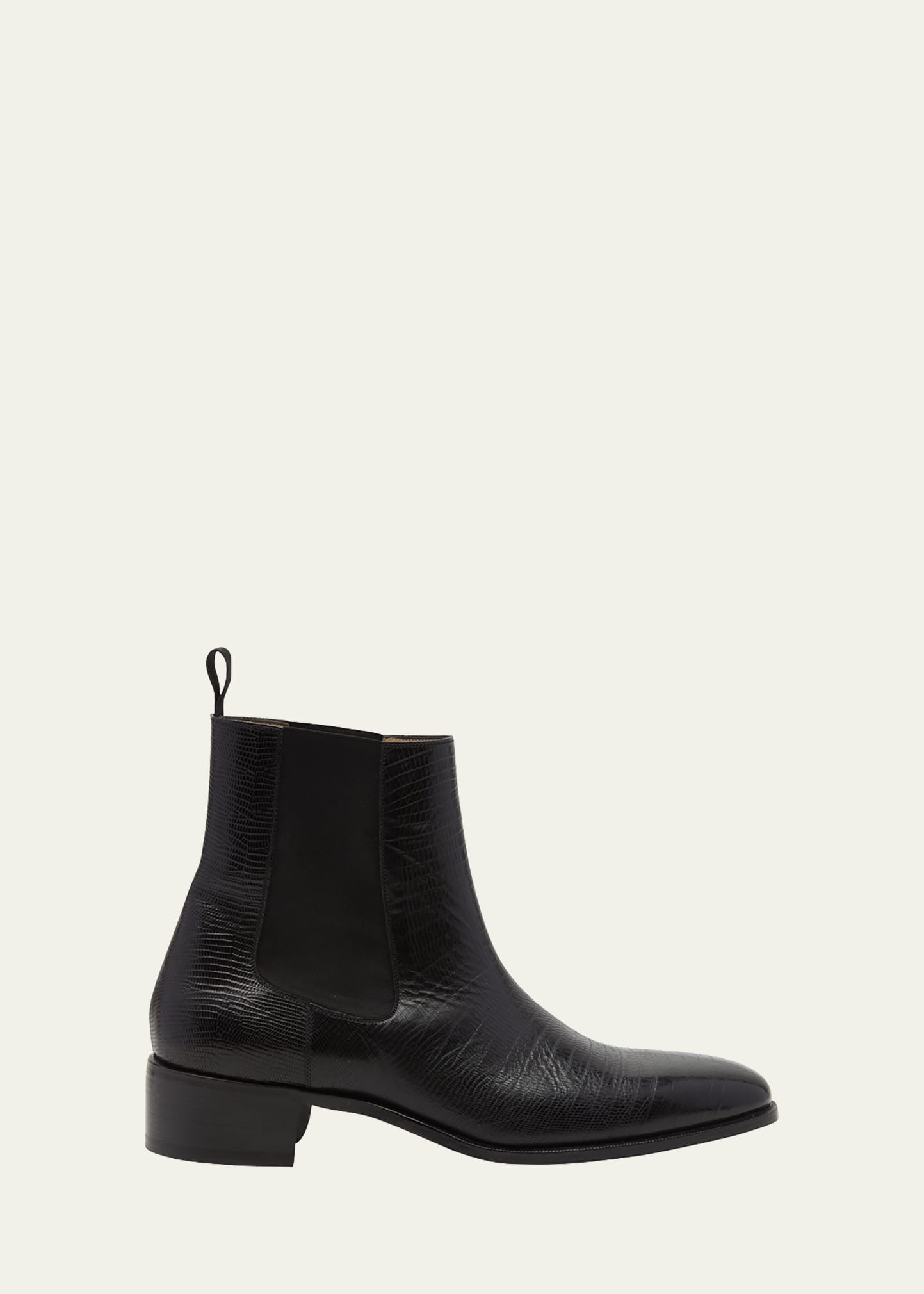 Tom Ford Men's Alec Leather Chelsea Boots In Black
