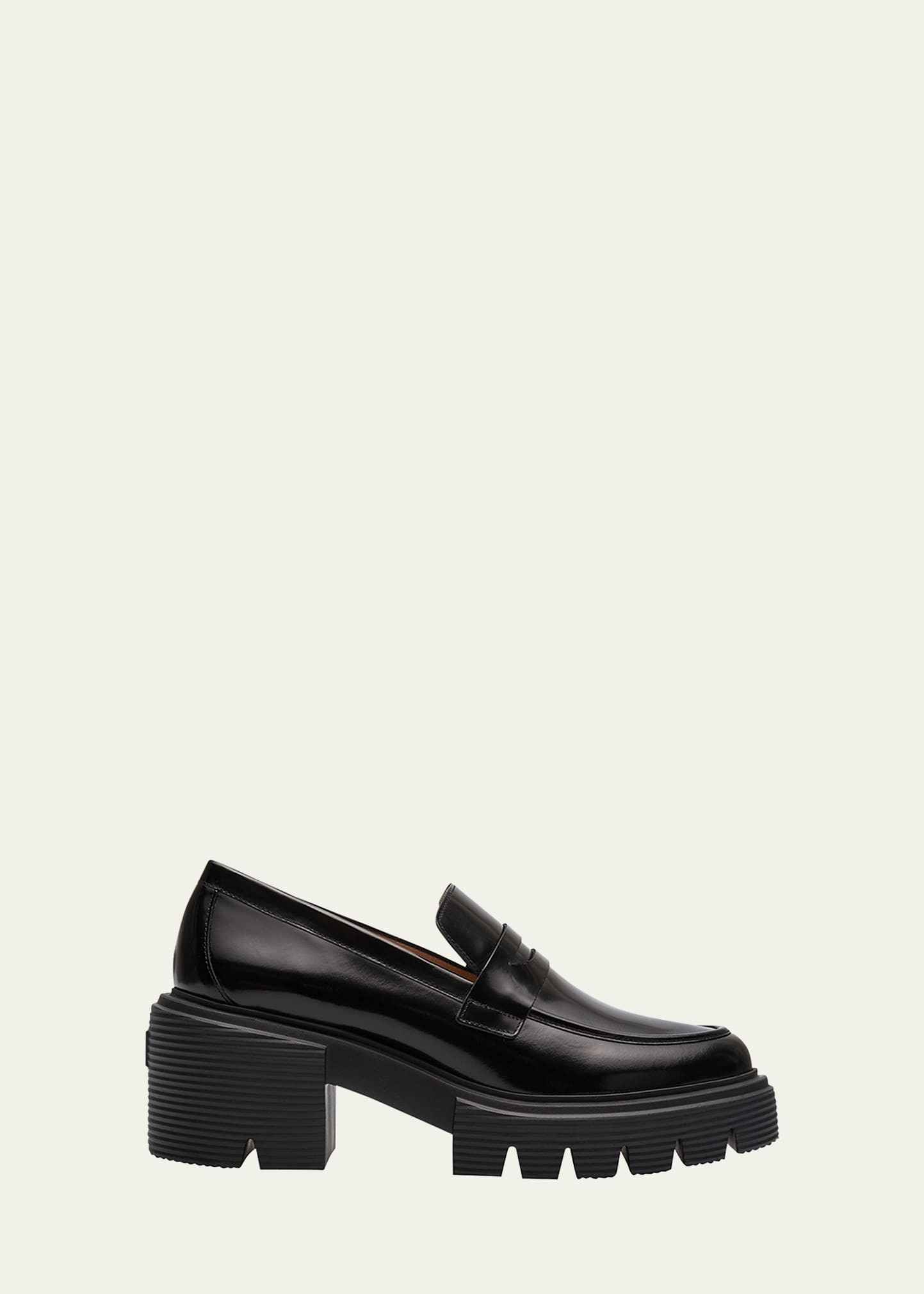 Stuart Weitzman Soho Leather Casual Penny Loafers In Black