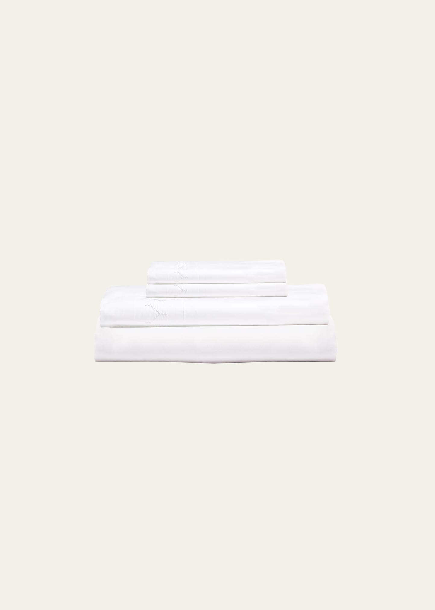 Stitched White Queen Sheet Set