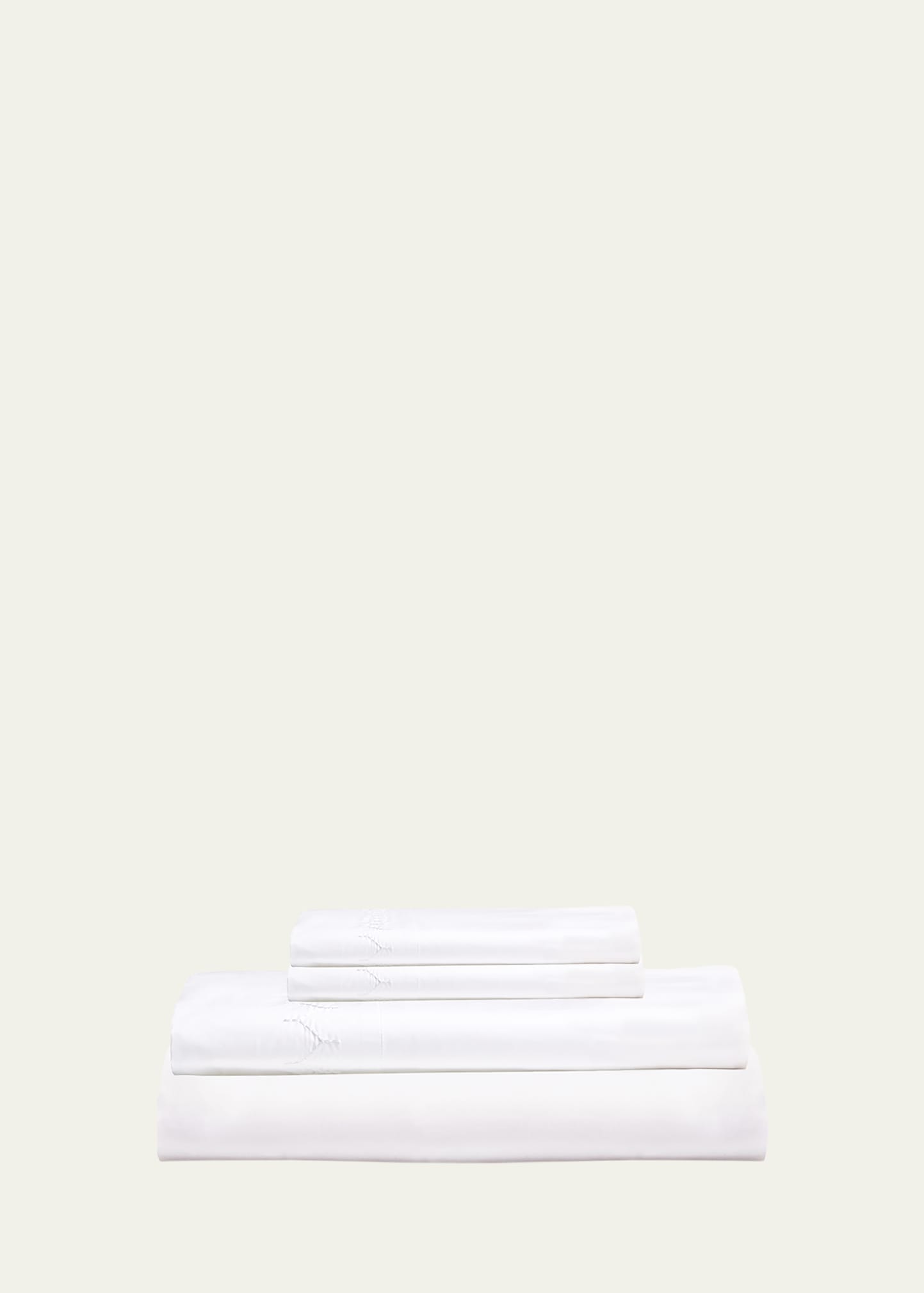 Stitched White Queen Sheet Set