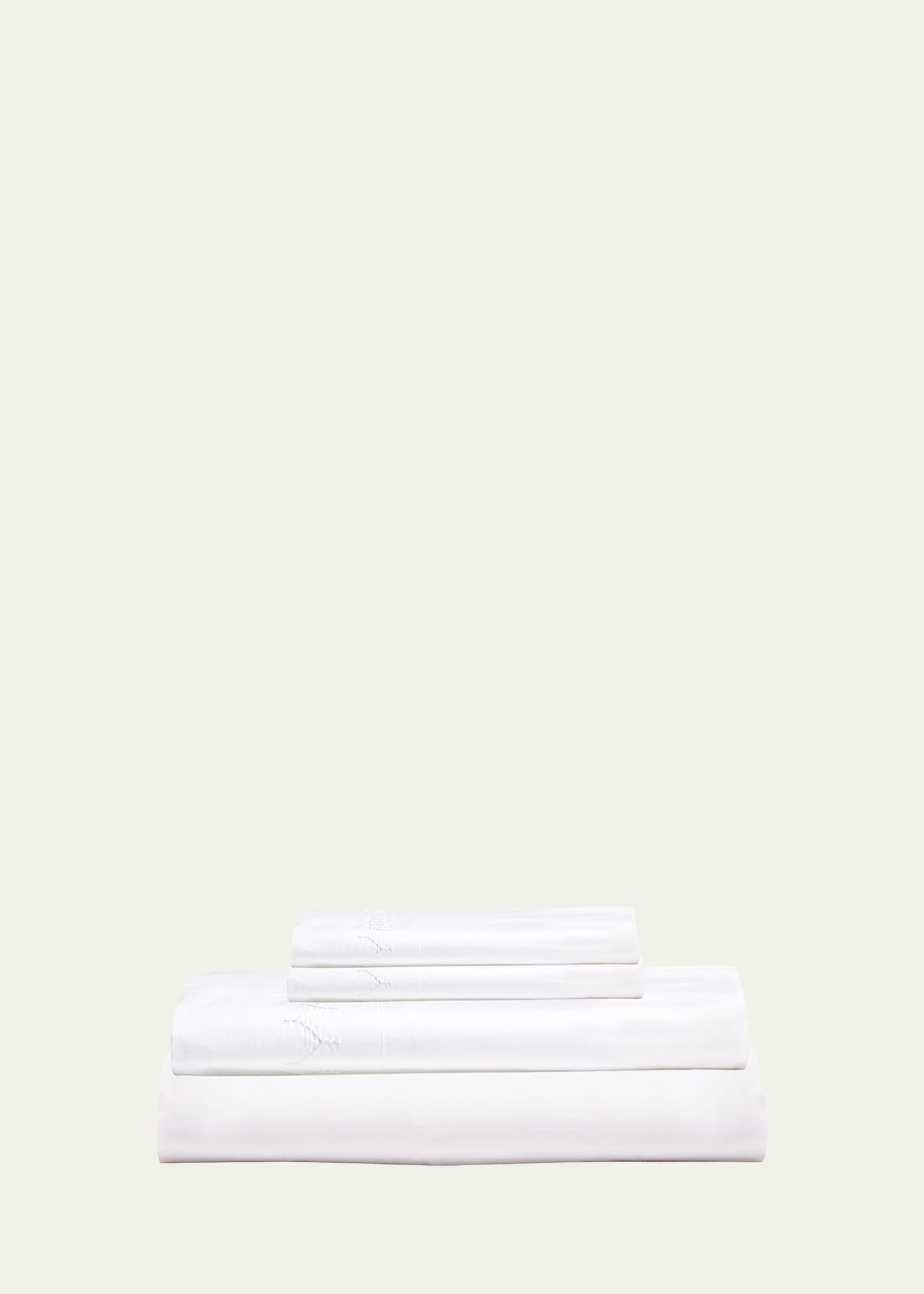 Stitched White King Sheet Set