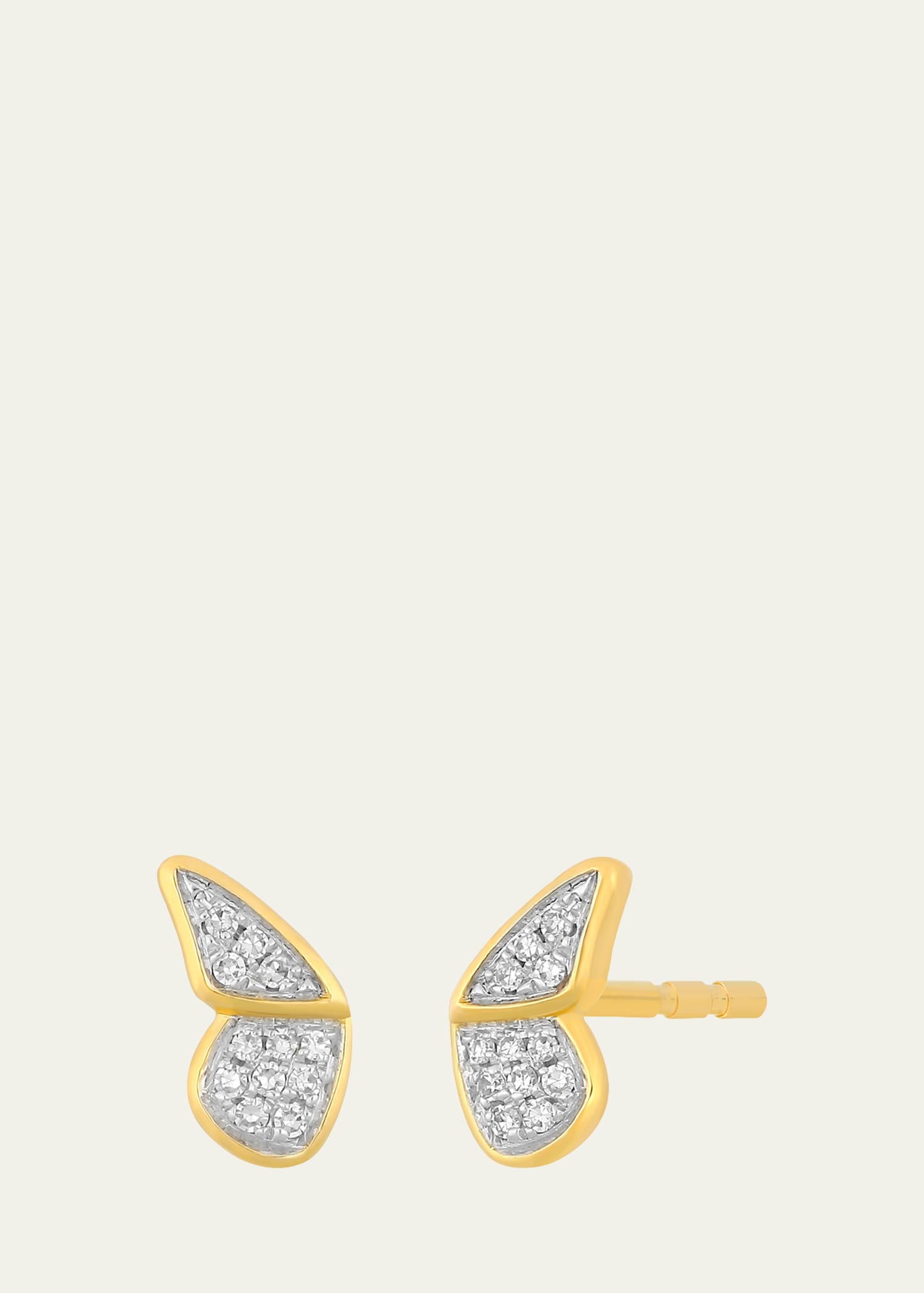 EF COLLECTION 14K GOLD FLUTTER DIAMOND EARRINGS