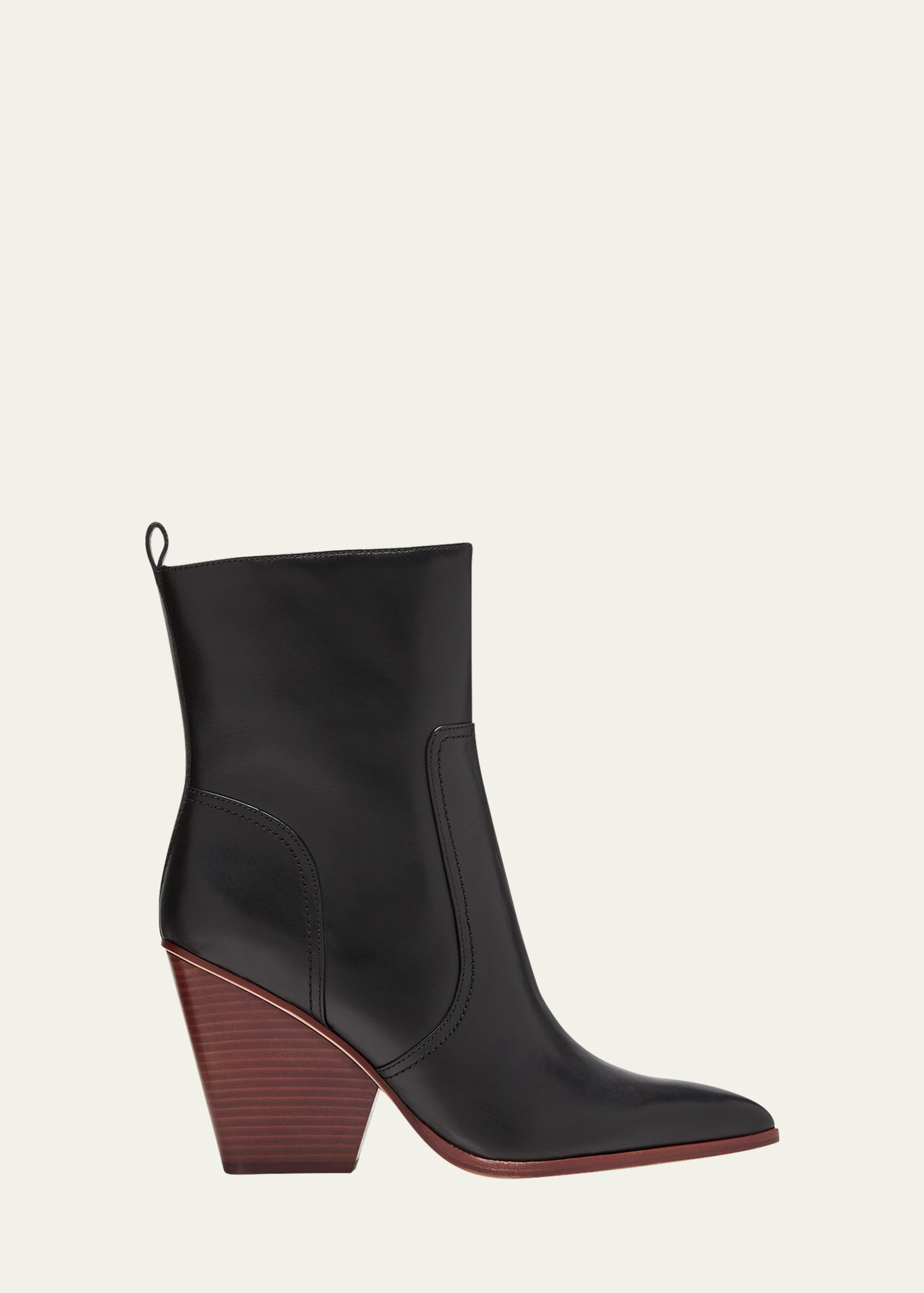 Veronica Beard Logan Leather Ankle Boots In Black
