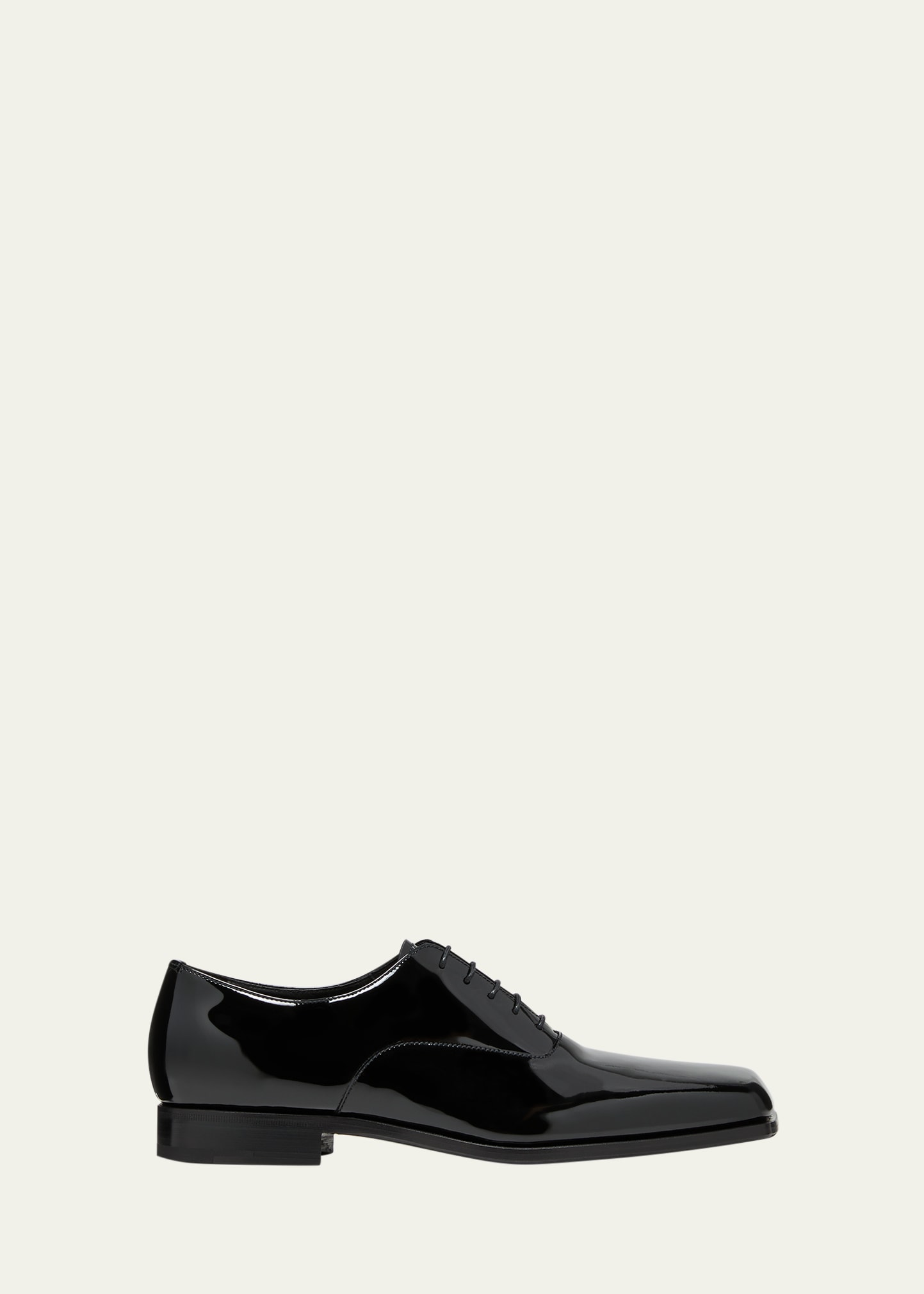 Prada Men's Jokoto Patent Leather Oxfords In Black