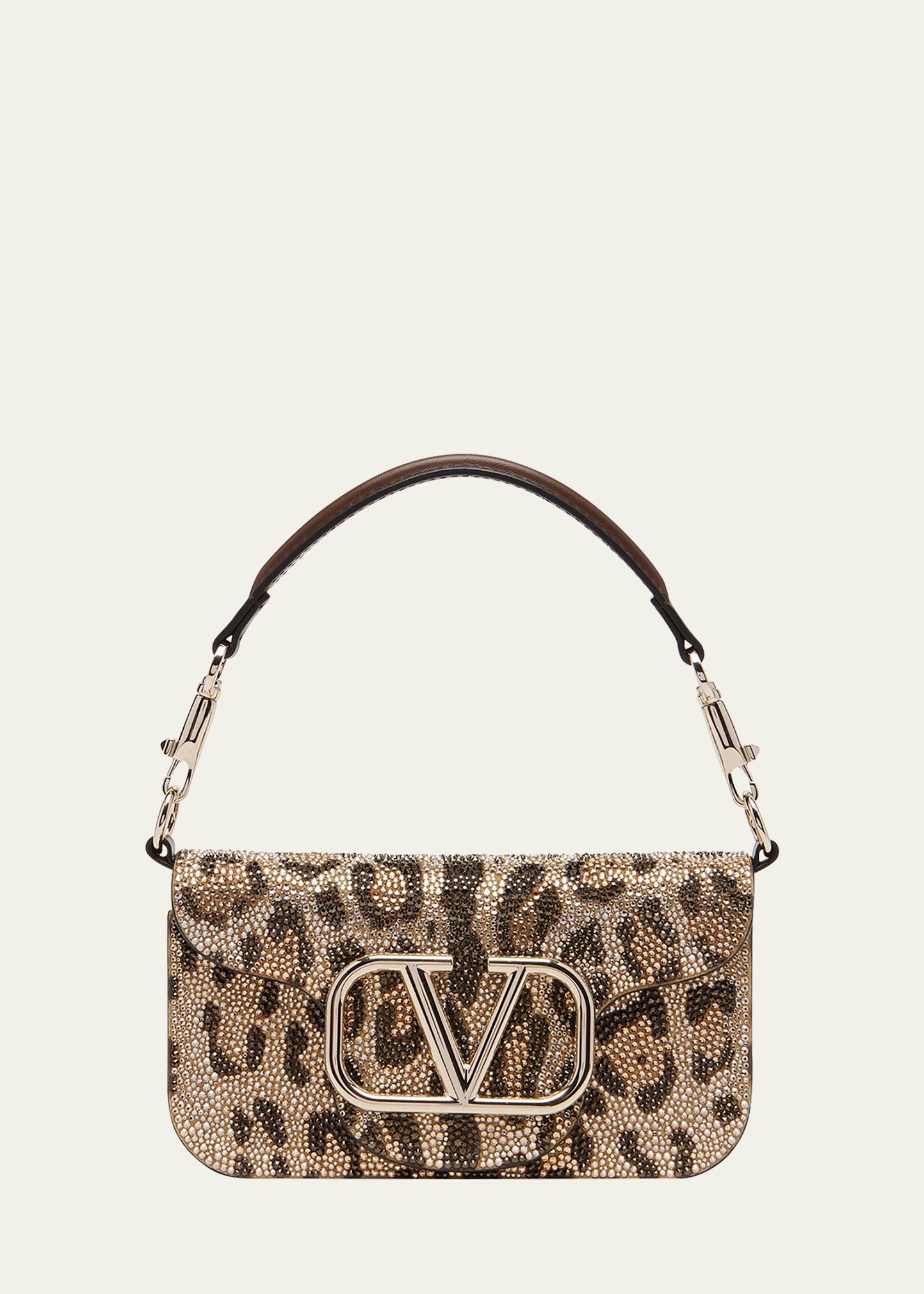 Loco Small Sparkling Leopard Rhinestone Shoulder Bag