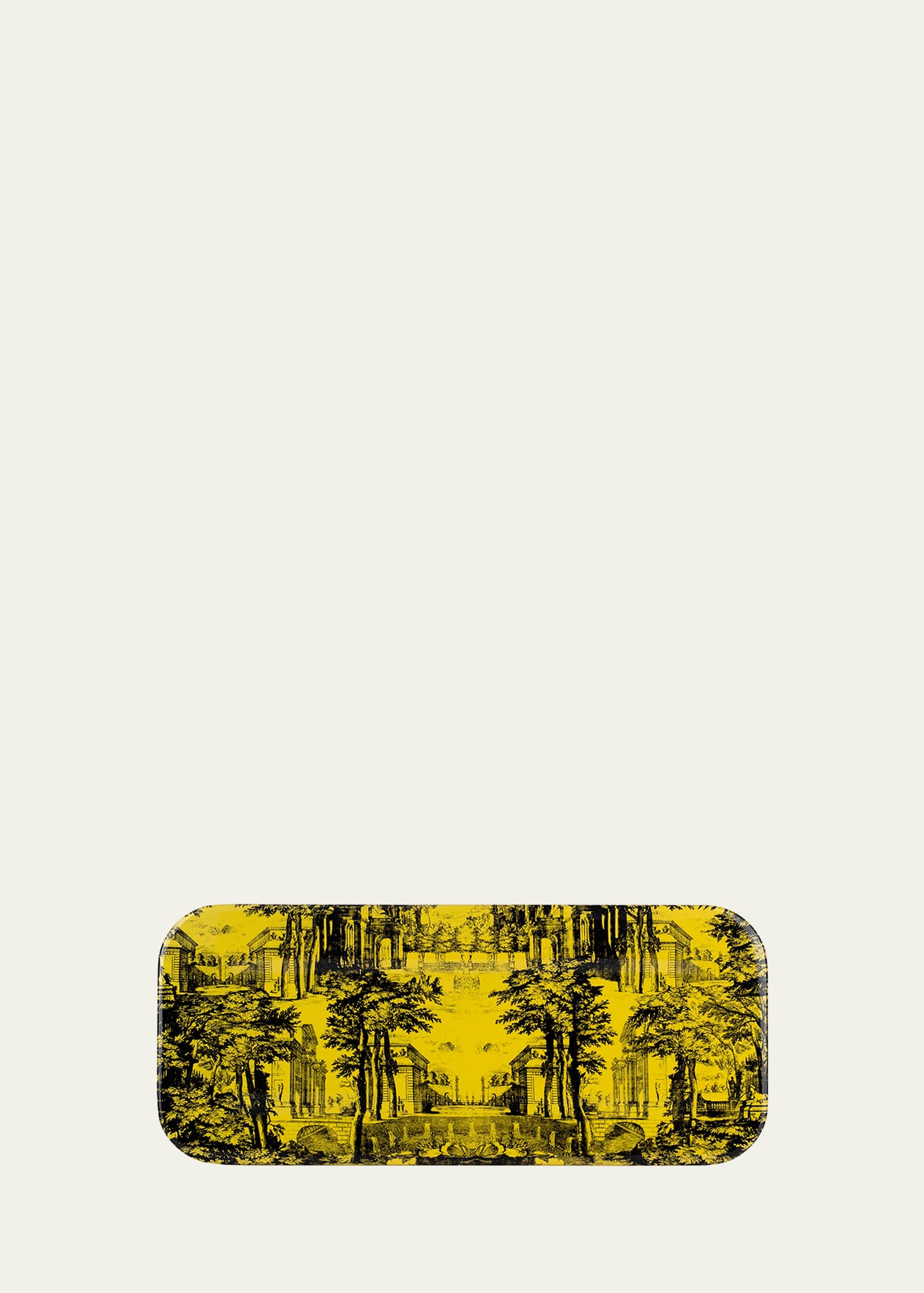 Shop Fornasetti Tray 25x60cm - Giardino Settecentesco Black Yellow In Multi