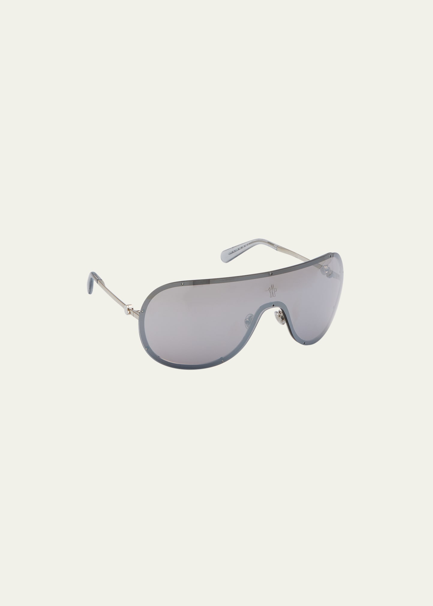 Moncler Men's Avionn Metal Shield Sunglasses In Grey
