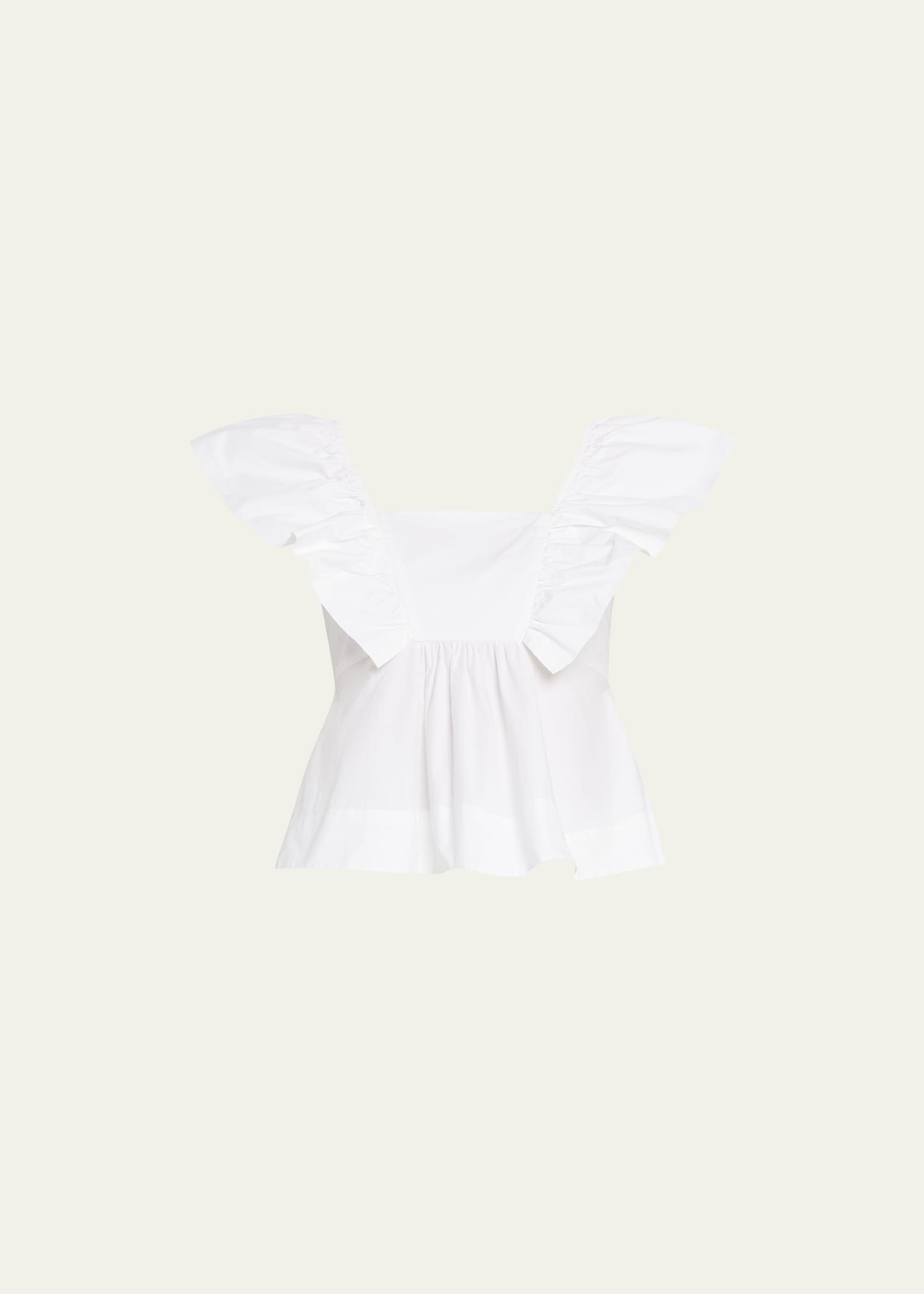 Ruffle Cotton Poplin Blouse