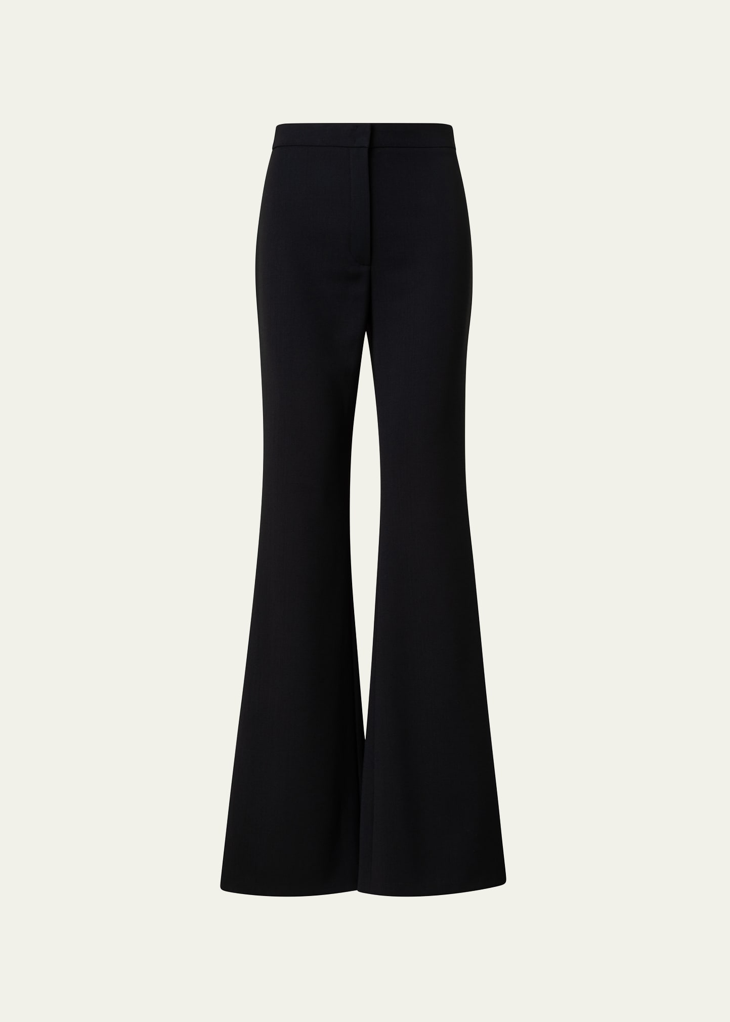 Shop Akris Punto Courtney Wool Crepe Bootcut Pants In Black