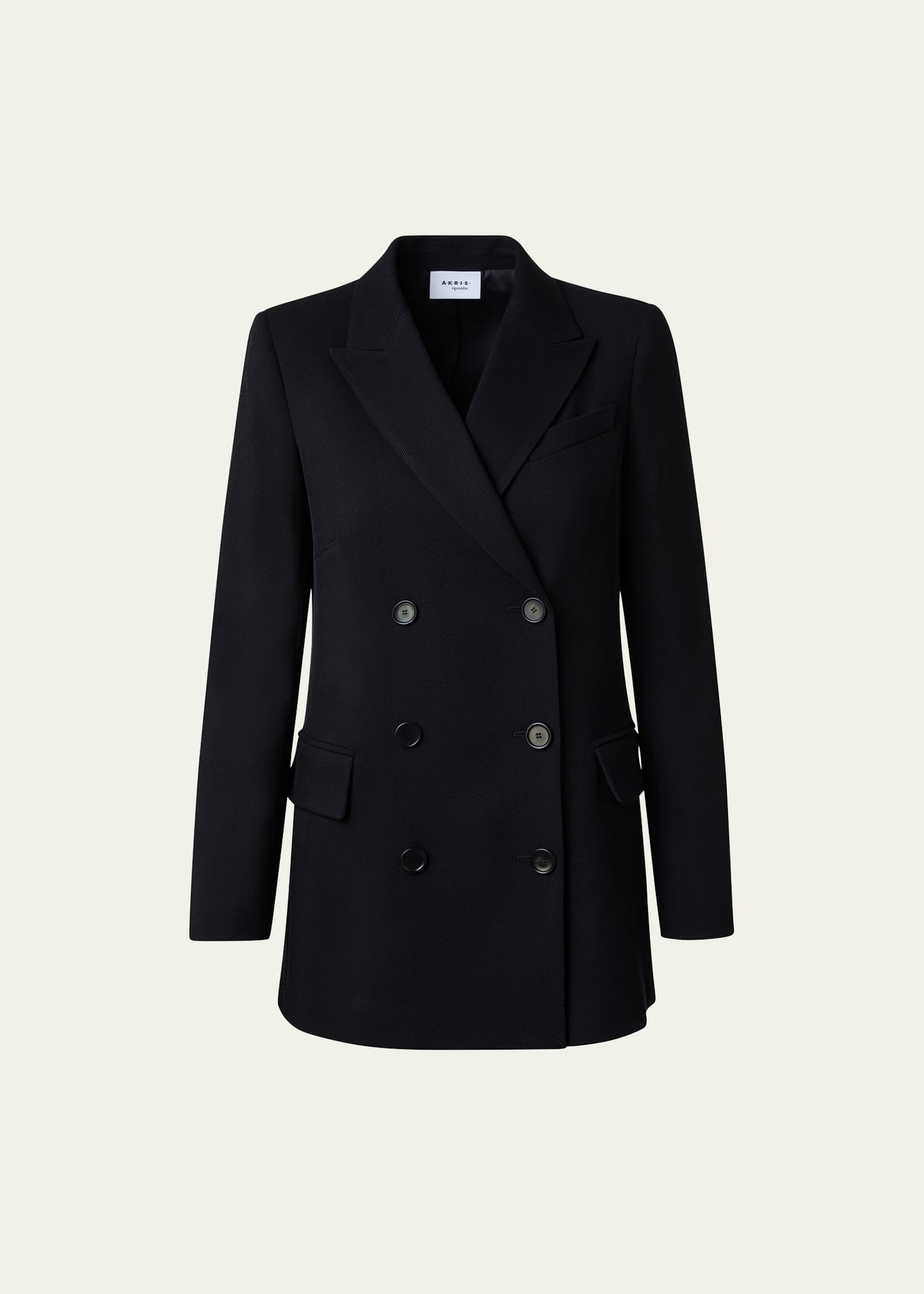 Akris Punto Wool Tricotine Tailored Top Jacket In Black
