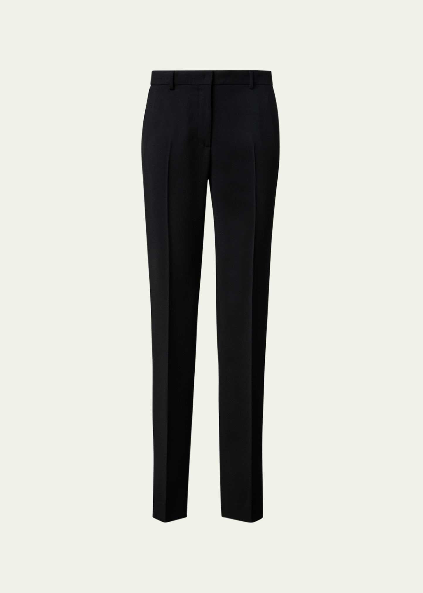 Akris Punto Mikko Straight-leg Wool Pants In Black