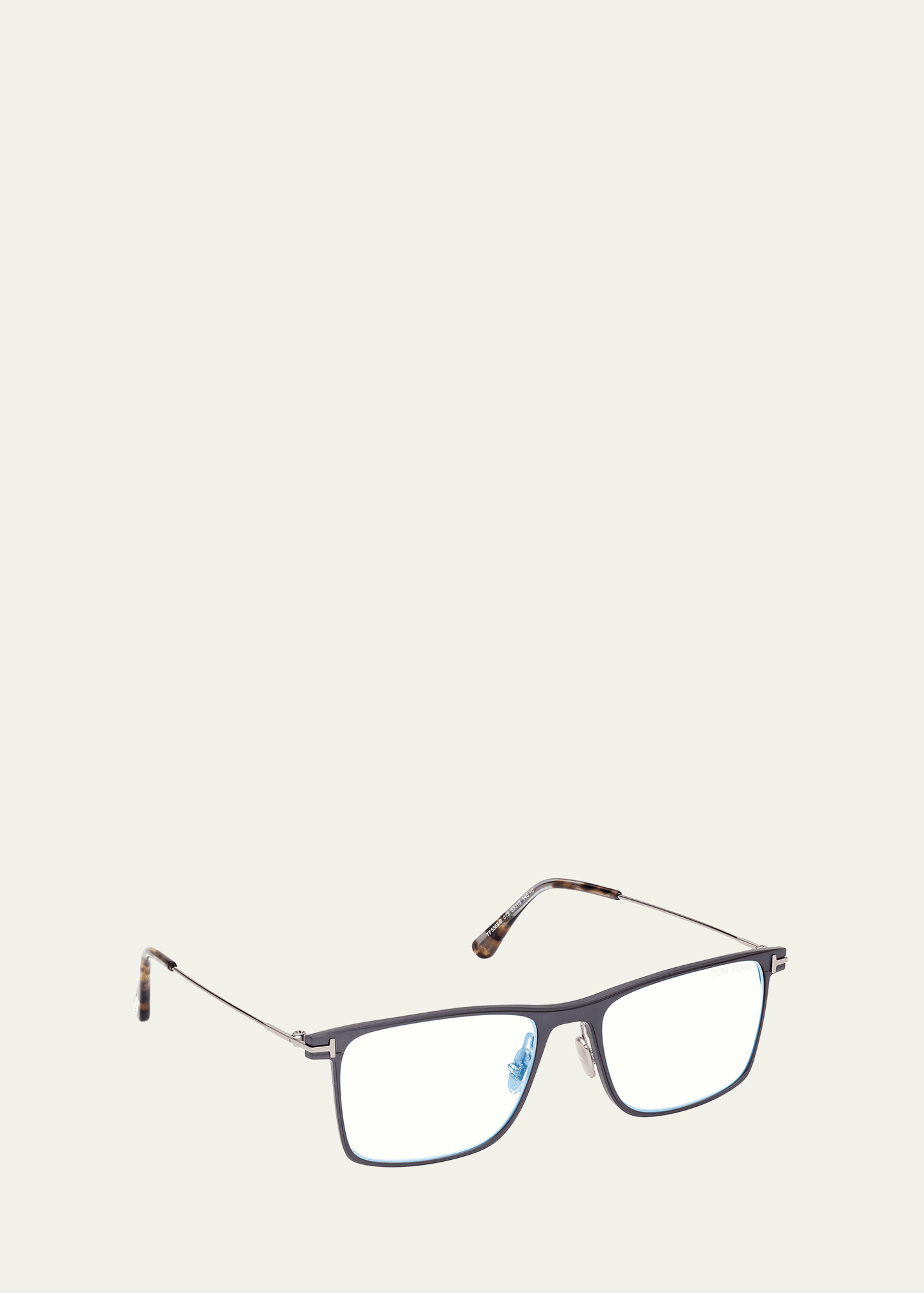 Tom Ford Metal Square-frame Glasses In 013 Ruthenium