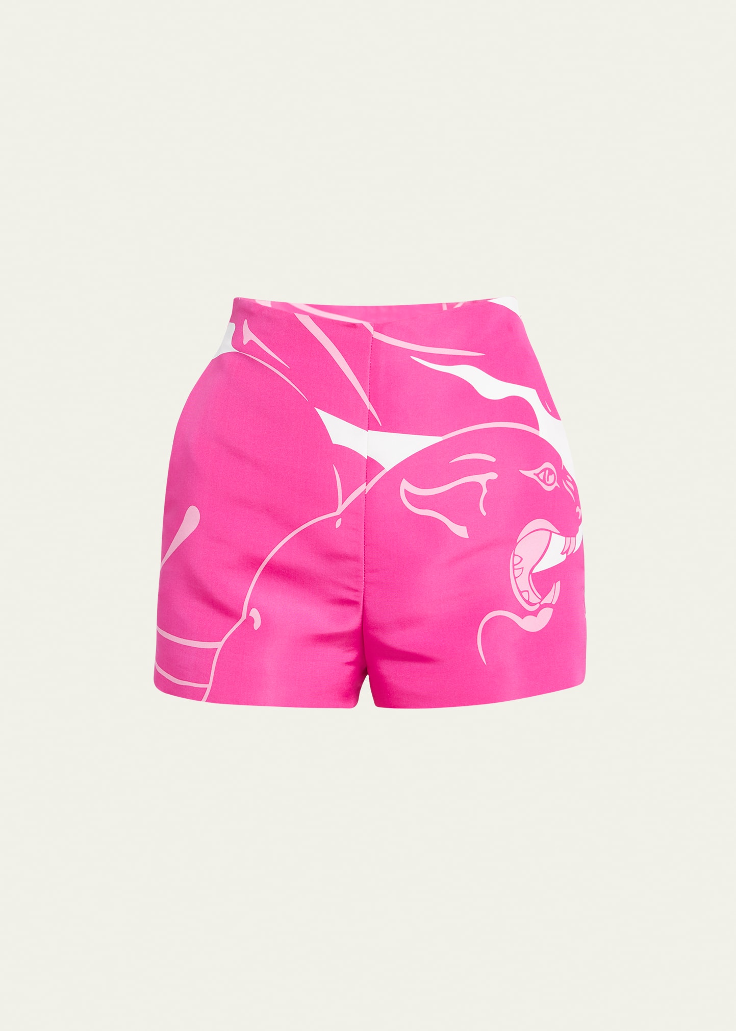Panther Print Faille Shorts