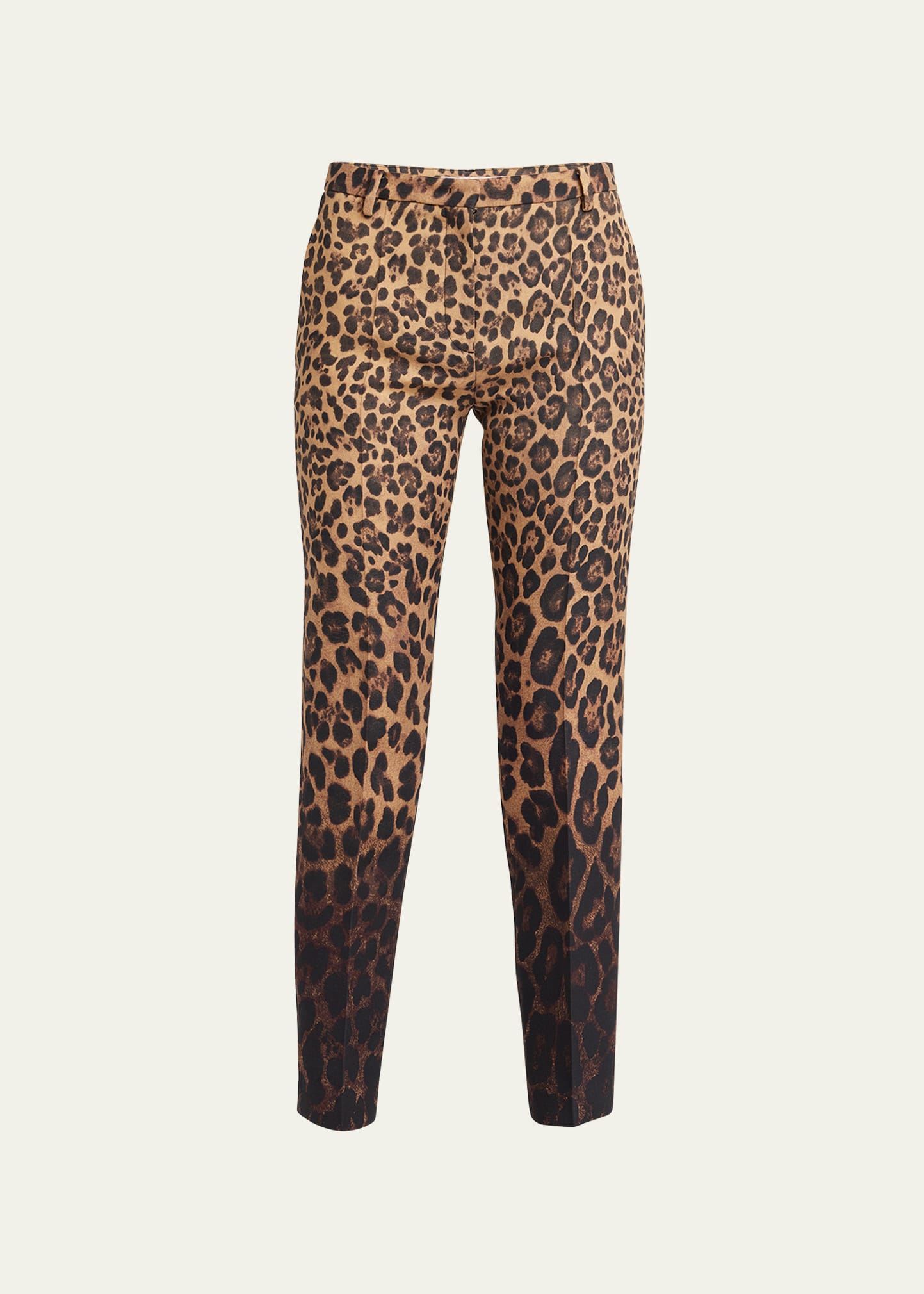 Leopard Print Ombre Slim-Fit Pants