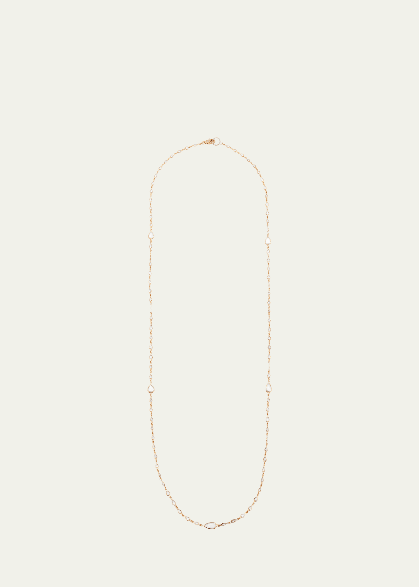 18K Pink Gold and Black Rhodium Graduated Riviera Necklace with Diamonds