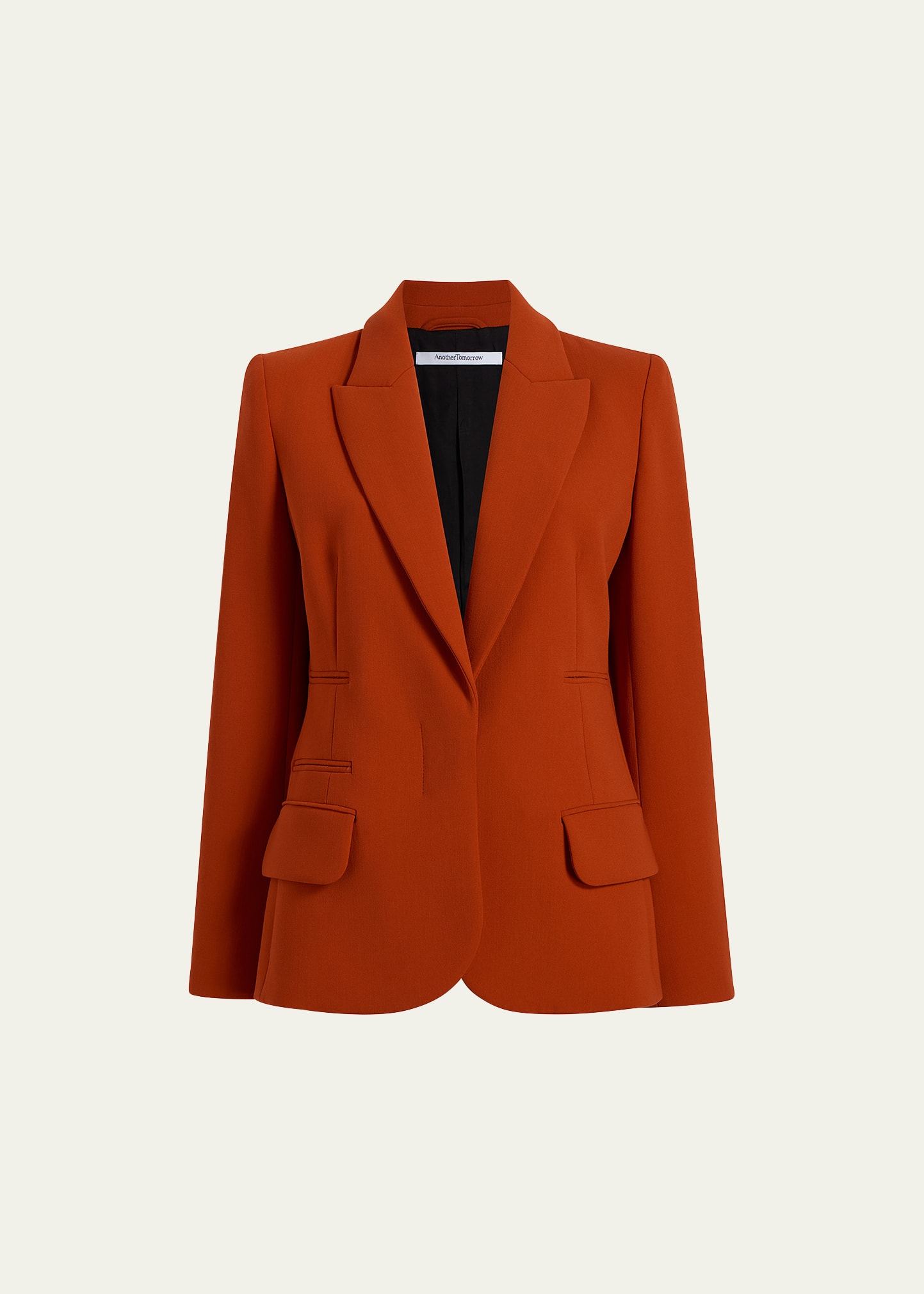 Another Tomorrow Doppio Tailored Blazer Jacket In Sedona Red