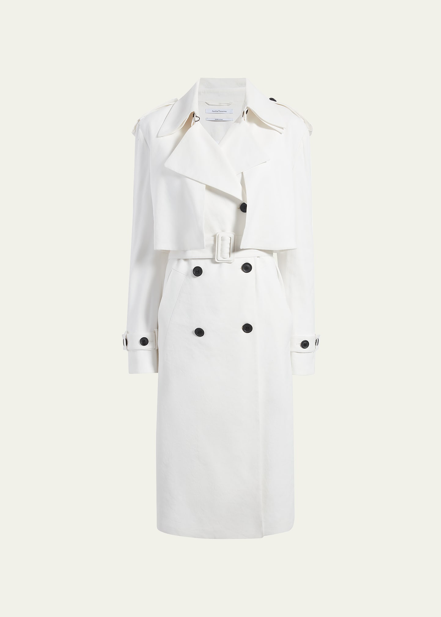 Shop Another Tomorrow 3-in-1 Convertible Trench Coat In Off White