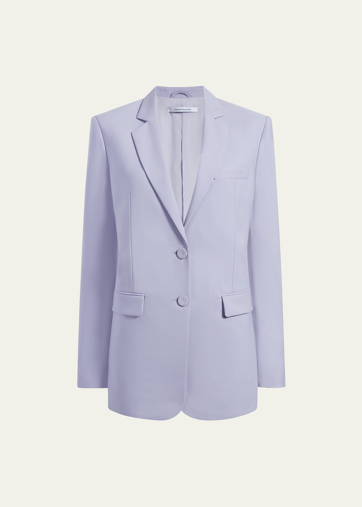 Another Tomorrow Merino Wool Oversized Blazer Jacket In Lilac