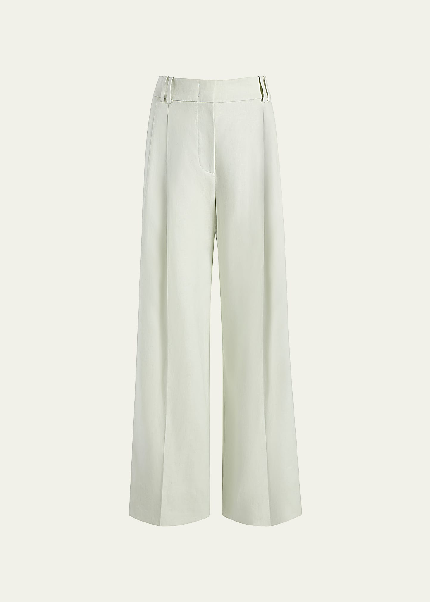 Another Tomorrow Pleated Wide-Leg Trouser Pants