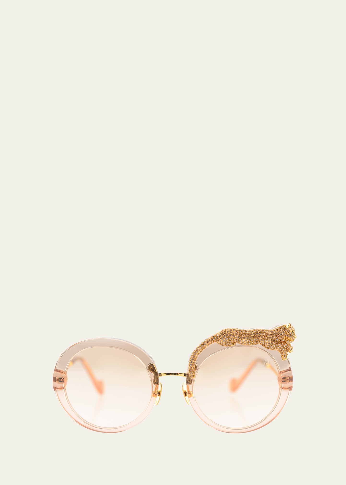 Shop Anna-karin Karlsson Rose Et La Roue Round Mixed-media Sunglasses In Pink