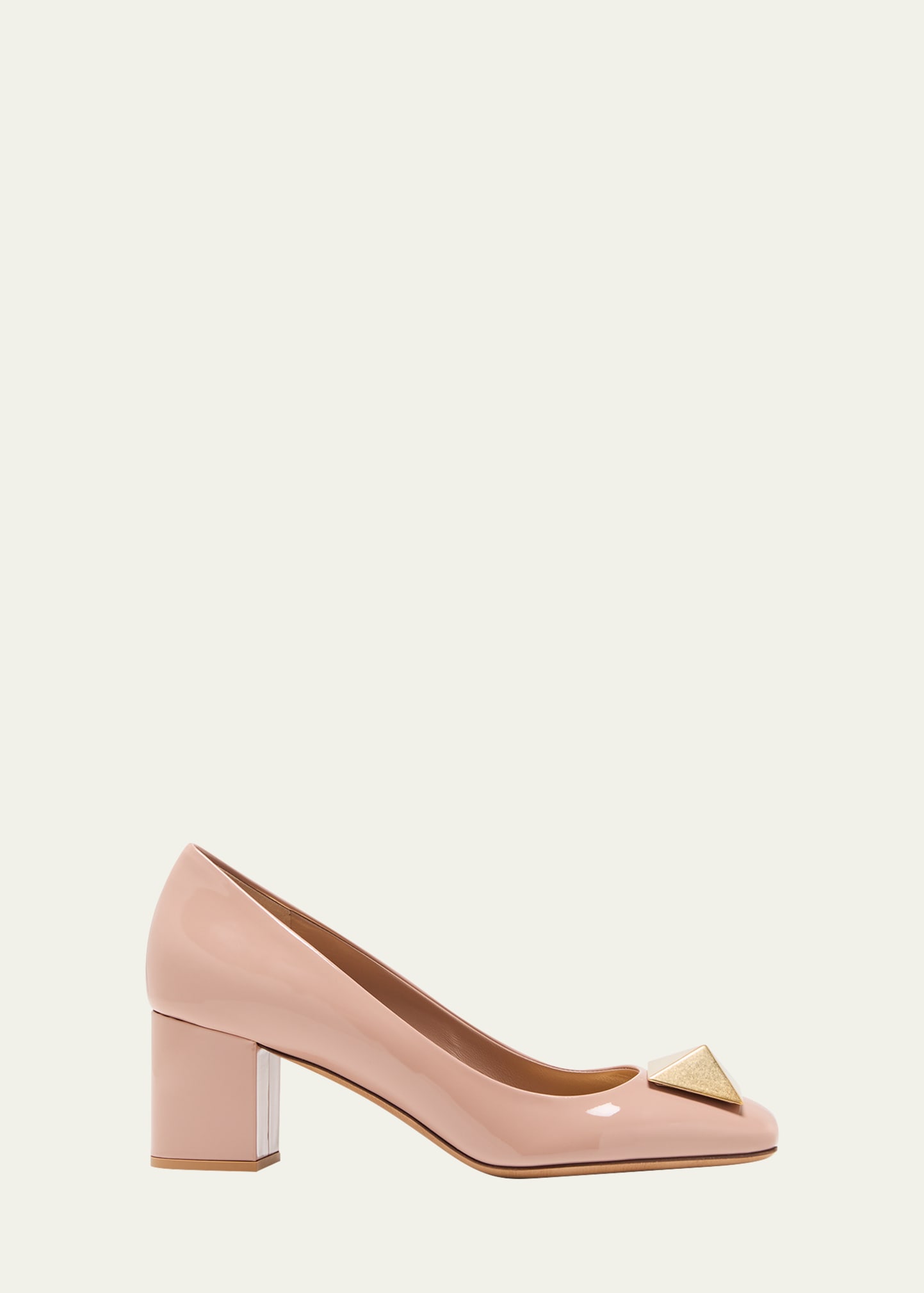 Shop Valentino One Stud Patent Leather Pumps In Gf9 Rose Cannelle