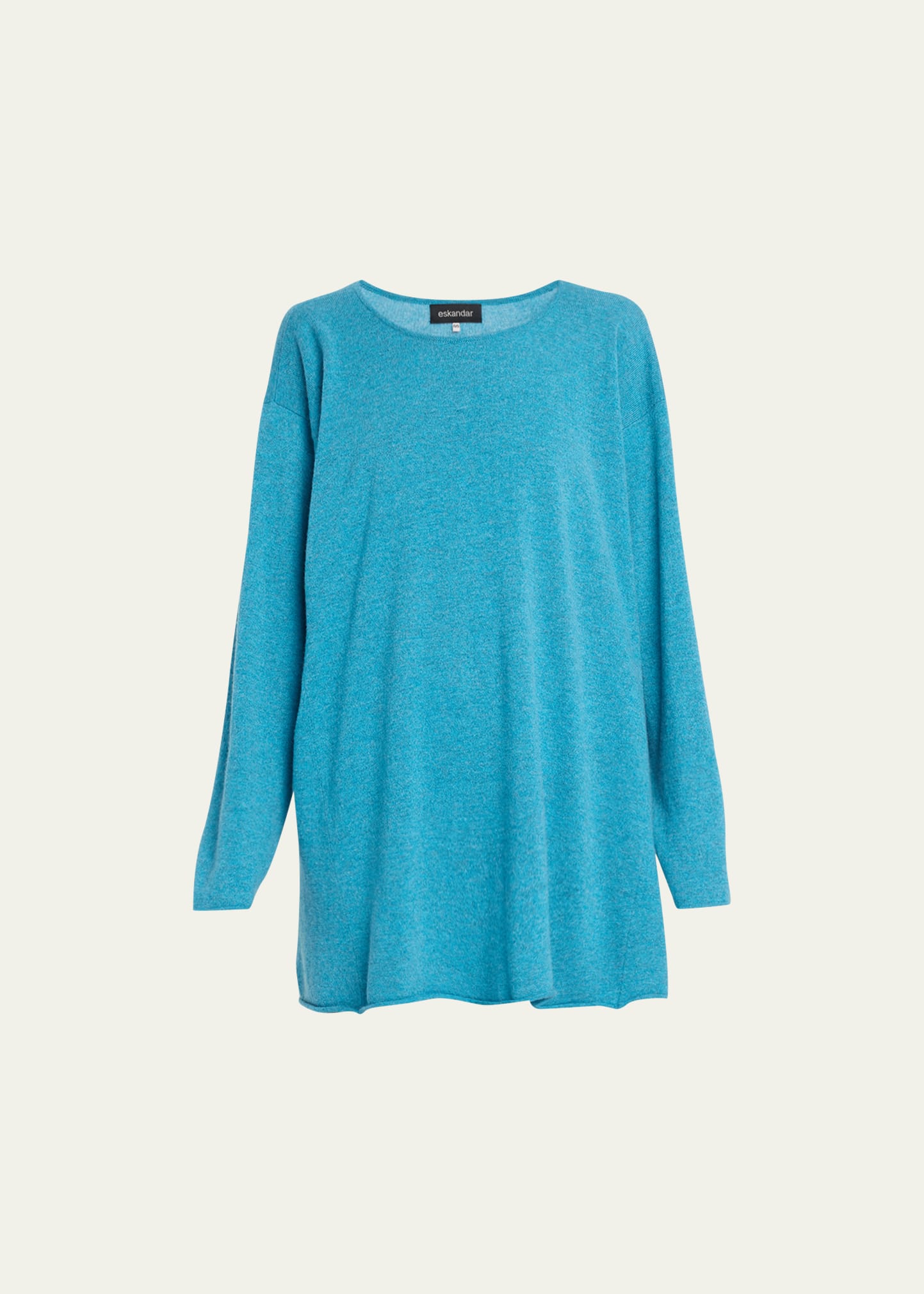 Side-Panelled A-Line Bateau Neck Sweater (Long)