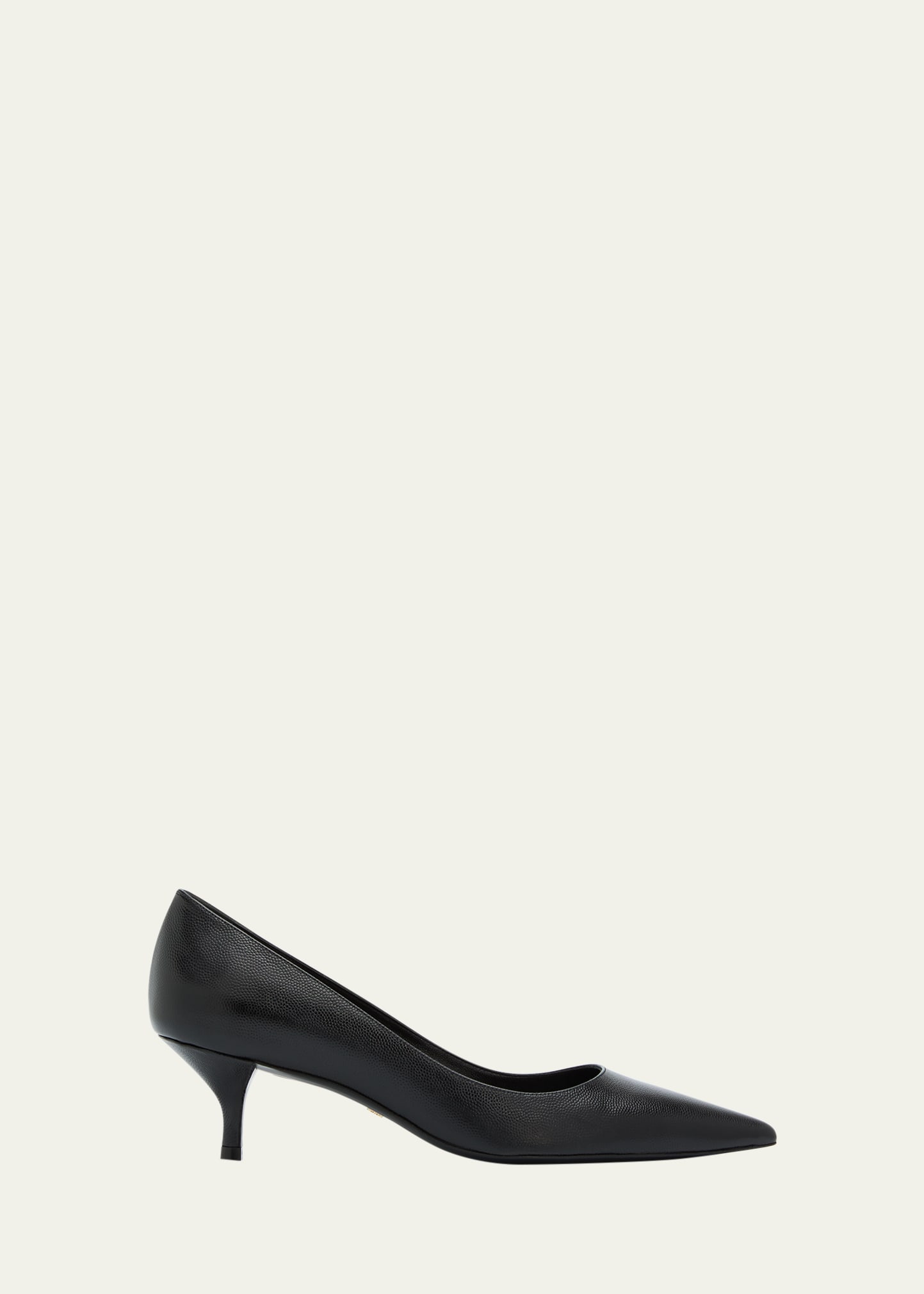 Stuart Weitzman Stuart Leather Kitten-heel Pumps In Black