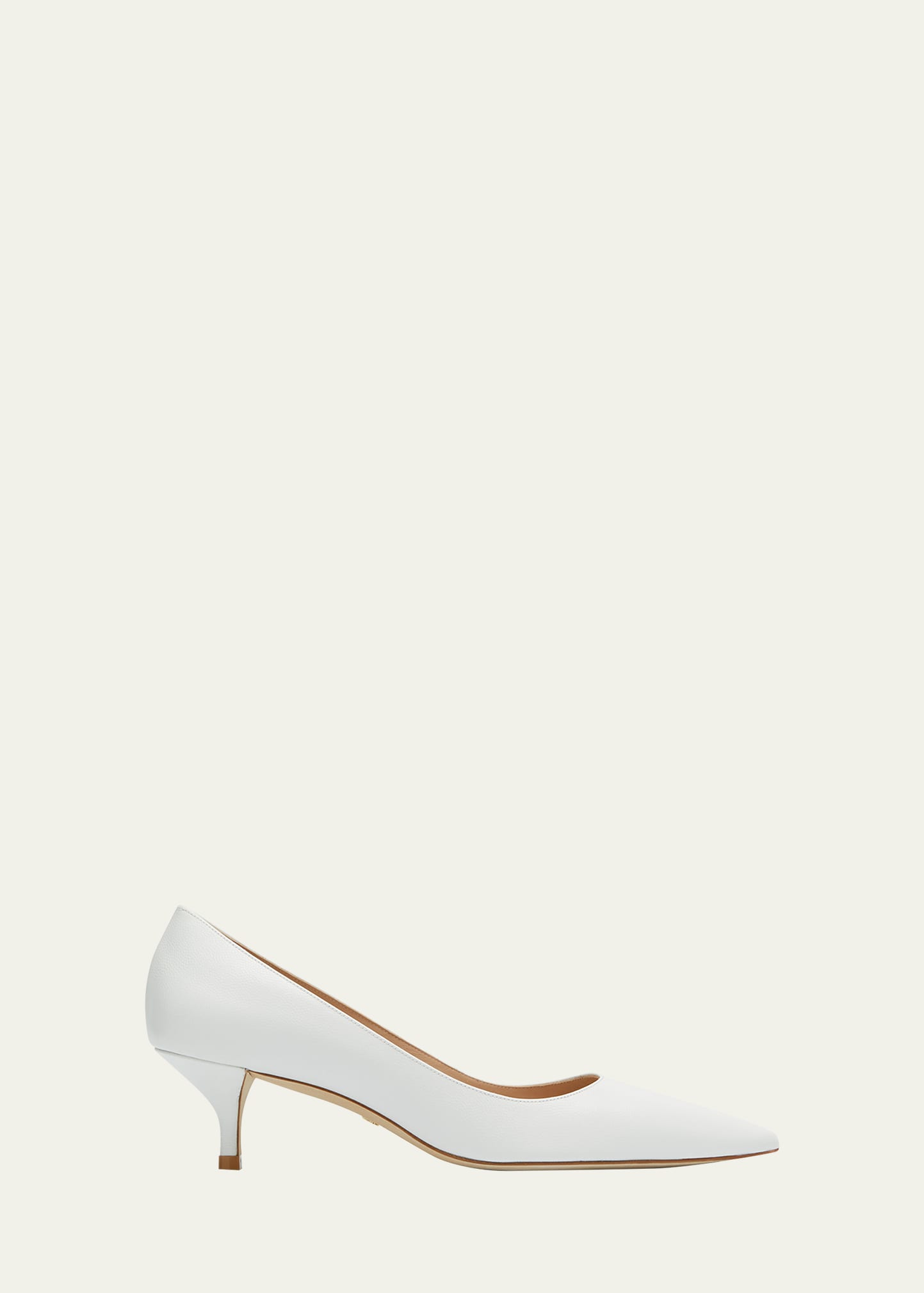 STUART WEITZMAN STUART LEATHER KITTEN-HEEL PUMPS