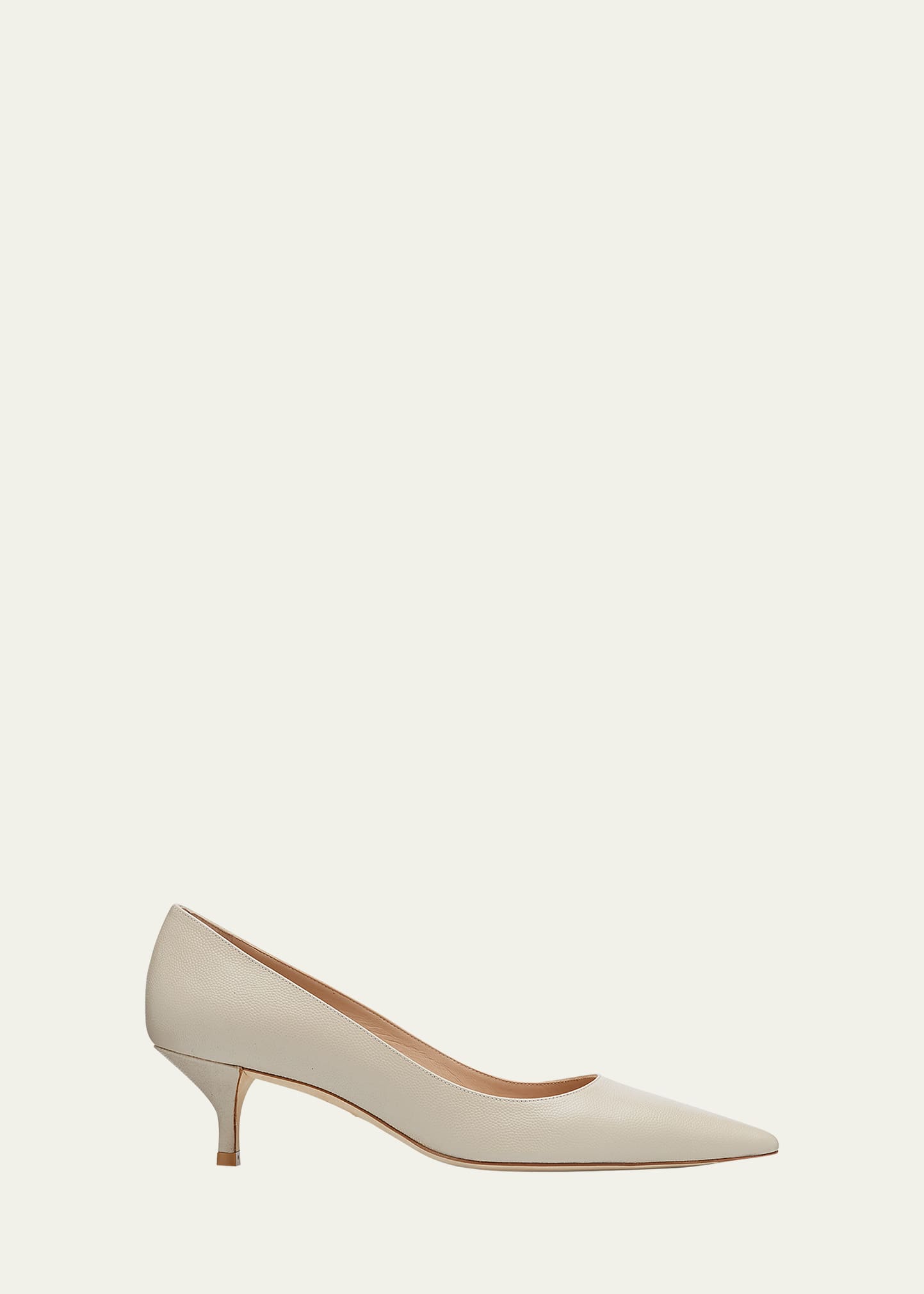 Stuart Weitzman Stuart Leather Kitten-heel Pumps In Dune