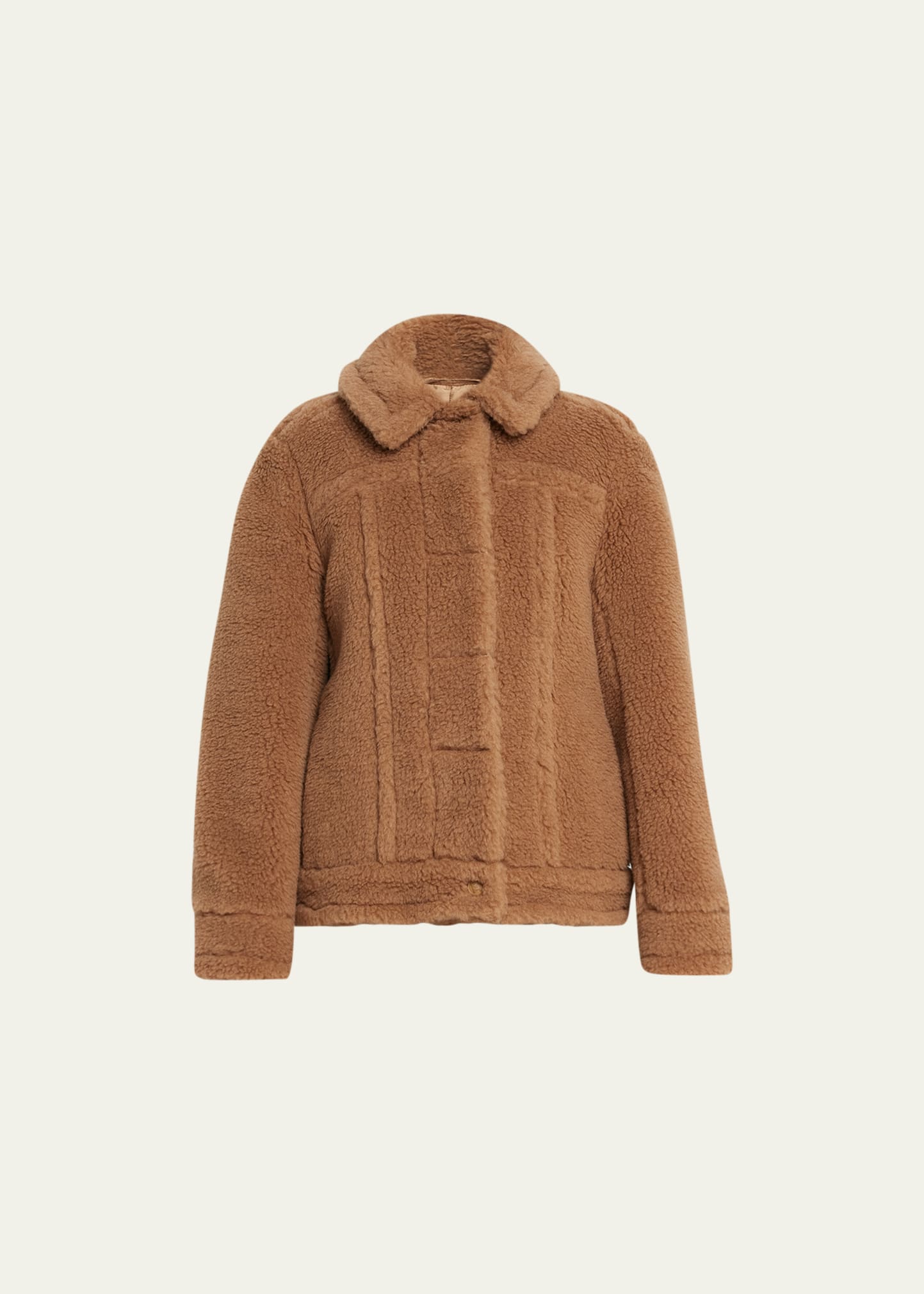 Max Mara Teddino Jacke Aus Einer Kamelwoll-seidenmischung In Camel