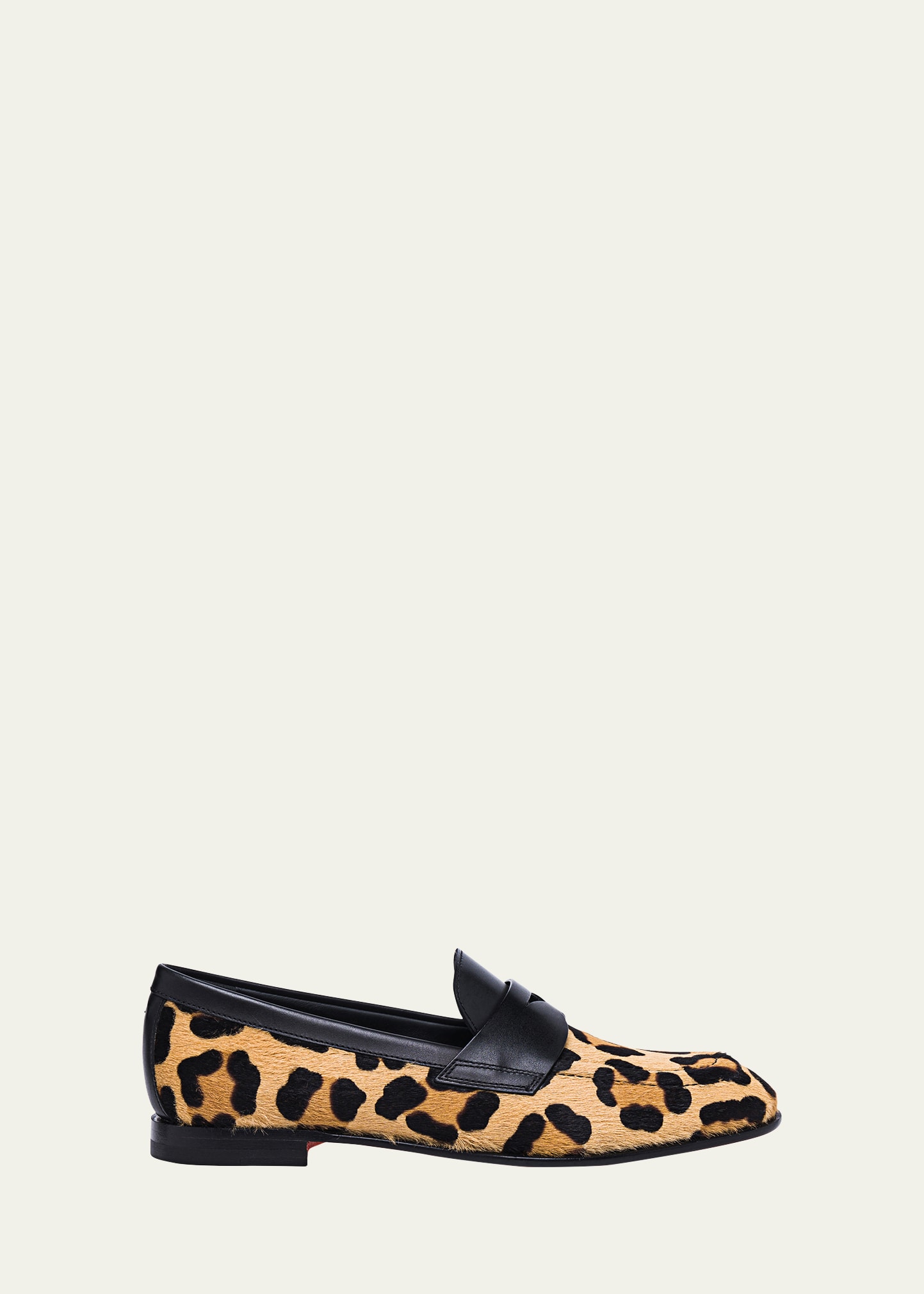 Facile Leather Leopard Penny Loafers