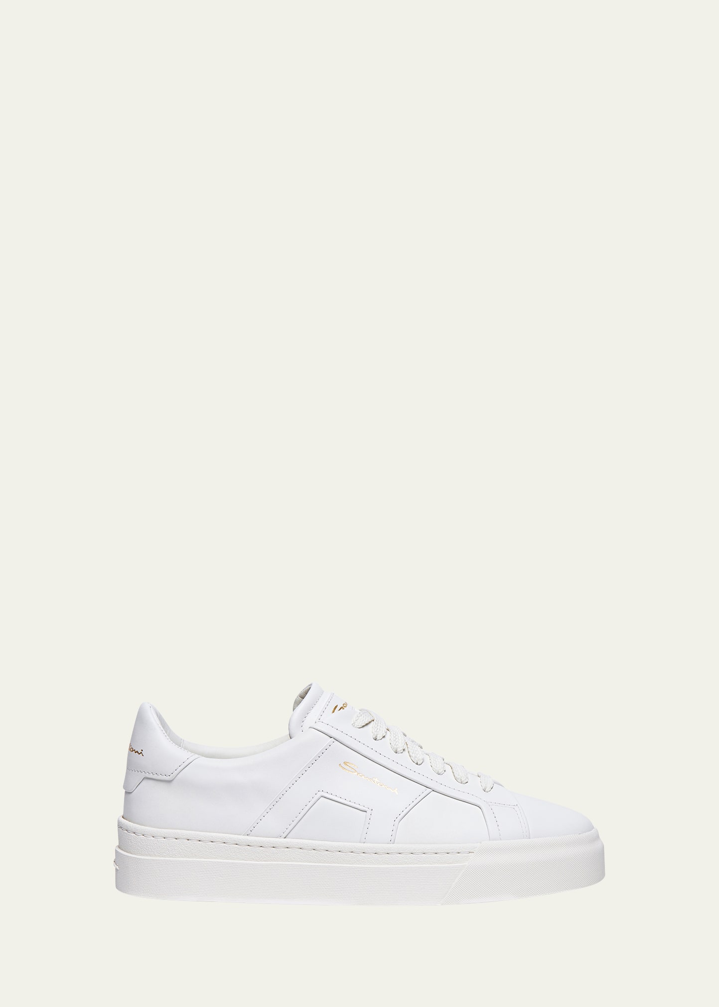 Santoni Dbs6 Leather Low-top Sneakers In White